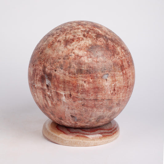 Pink Travertine Sphere 7.1 Inch/18 cm, Travertine Ball, Marble Ball, Marble Sphere, Travertine Ornament, Marble Ornament, Housewarming Gift