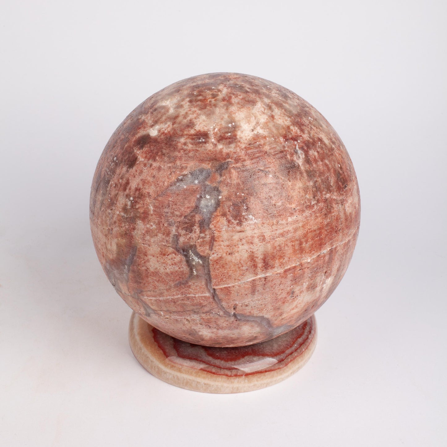 Pink Travertine Sphere 7.1 Inch/18 cm, Travertine Ball, Marble Ball, Marble Sphere, Travertine Ornament, Marble Ornament, Housewarming Gift