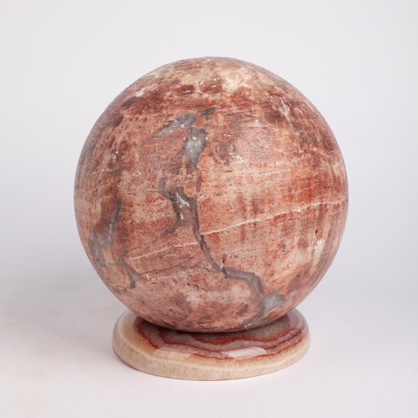 Pink Travertine Sphere 7.1 Inch/18 cm, Travertine Ball, Marble Ball, Marble Sphere, Travertine Ornament, Marble Ornament, Housewarming Gift