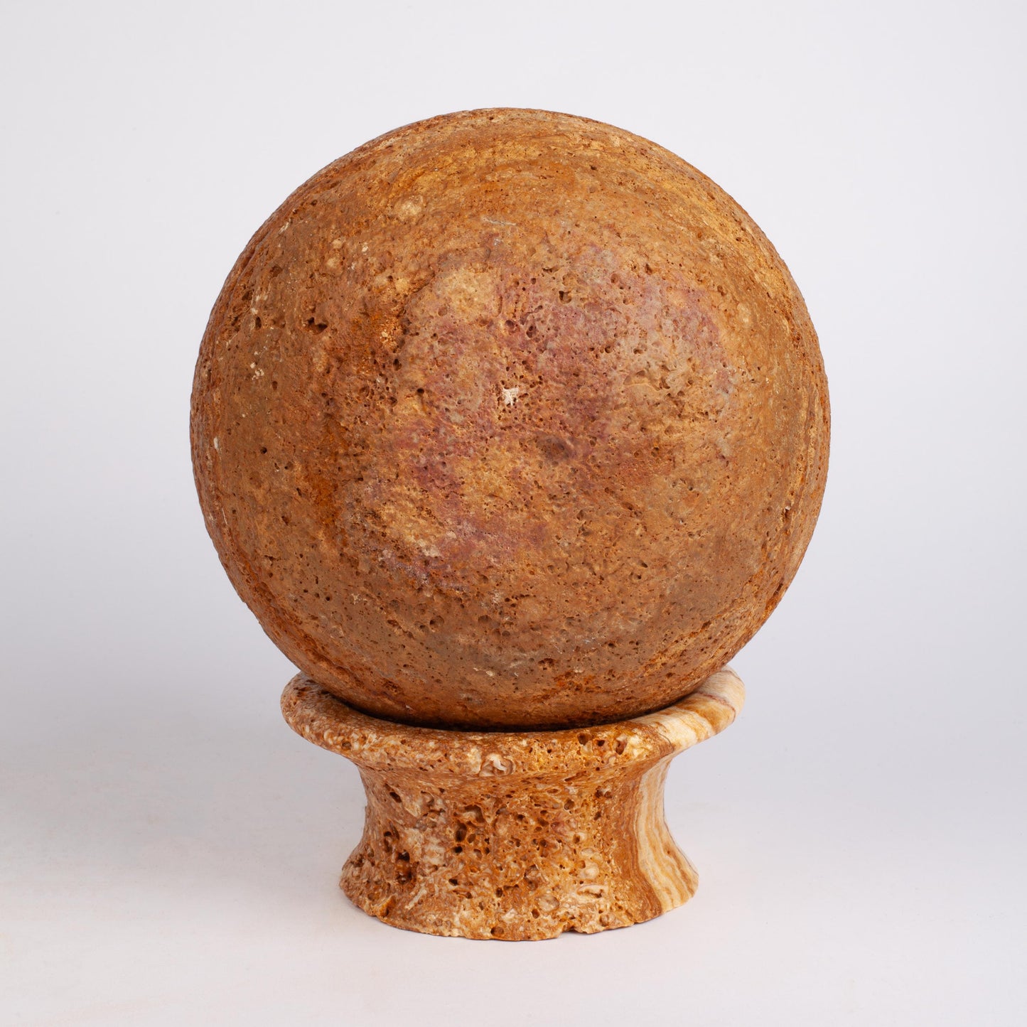 Orange Travertine Sphere 8 Inch/20 cm, Travertine Ball, Marble Ball, Marble Sphere, Travertine Ornament, Marble Ornament, Housewarming Gift