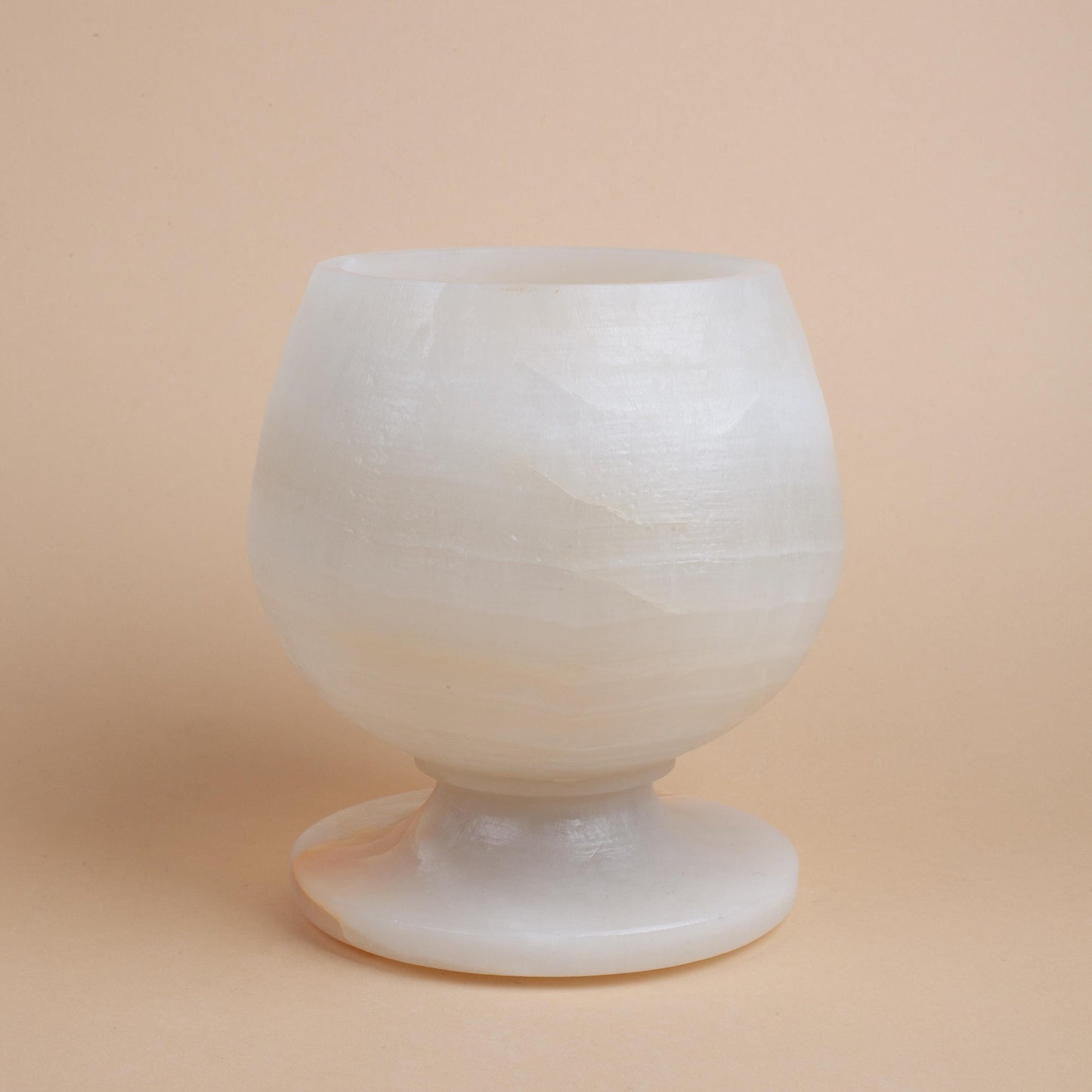 6.3" (16 cm) Alabaster Pedestal Bowl / Onyx Bowl / Unique Natural Stone Bowl / Unique Centerpiece / Home Decoration / Home Accessories