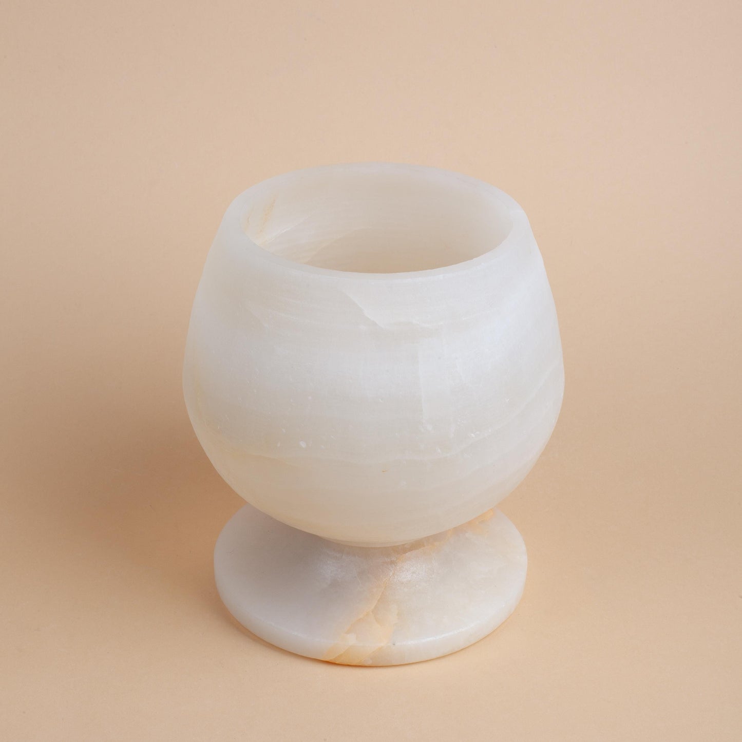 6.3" (16 cm) Alabaster Pedestal Bowl / Onyx Bowl / Unique Natural Stone Bowl / Unique Centerpiece / Home Decoration / Home Accessories