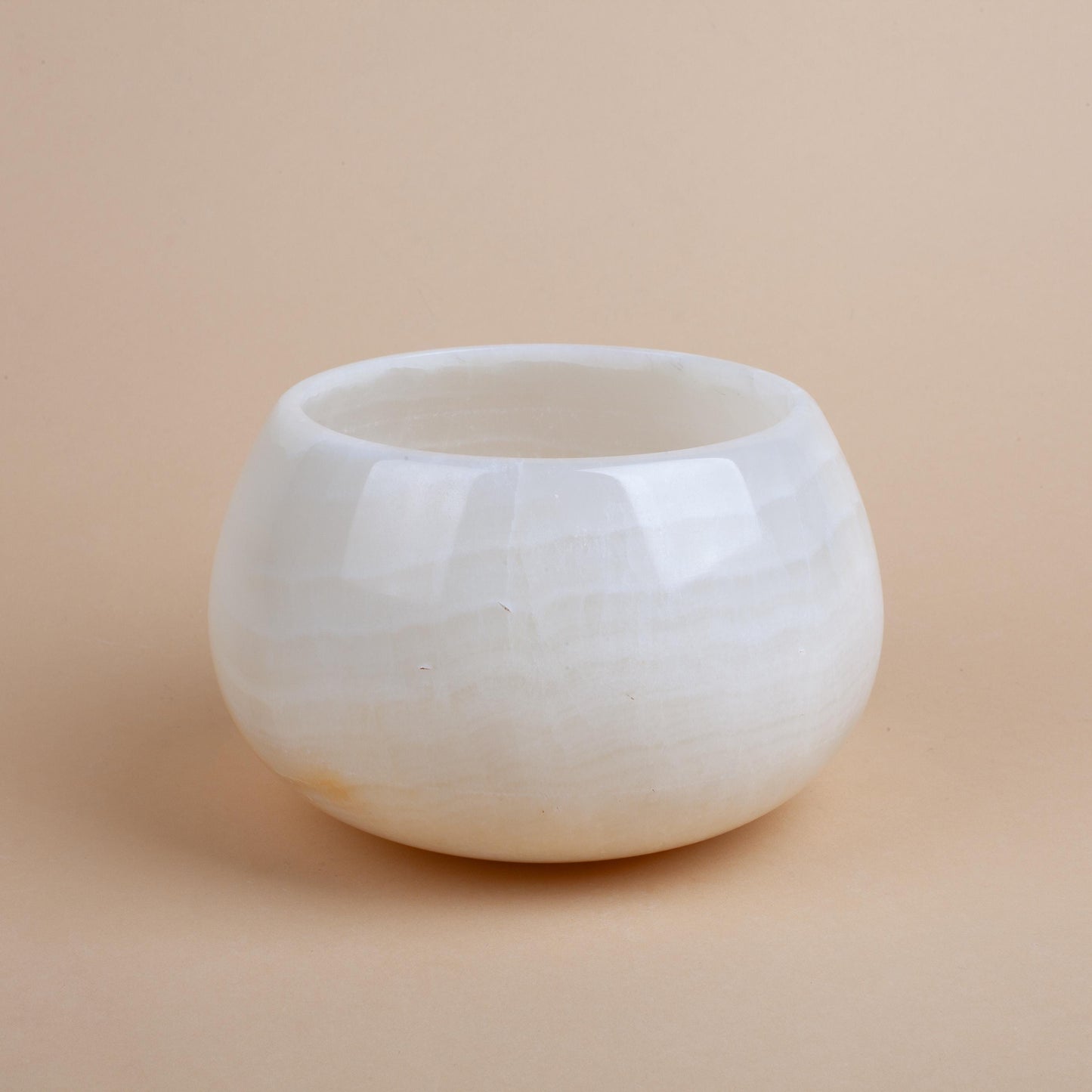 6.3" (16 cm) Alabaster Bowl, Onyx Bowl, Unique Natural Stone Bowl, Unique Centerpiece, Home Decoration, Home Accessories, Clear Alabaster