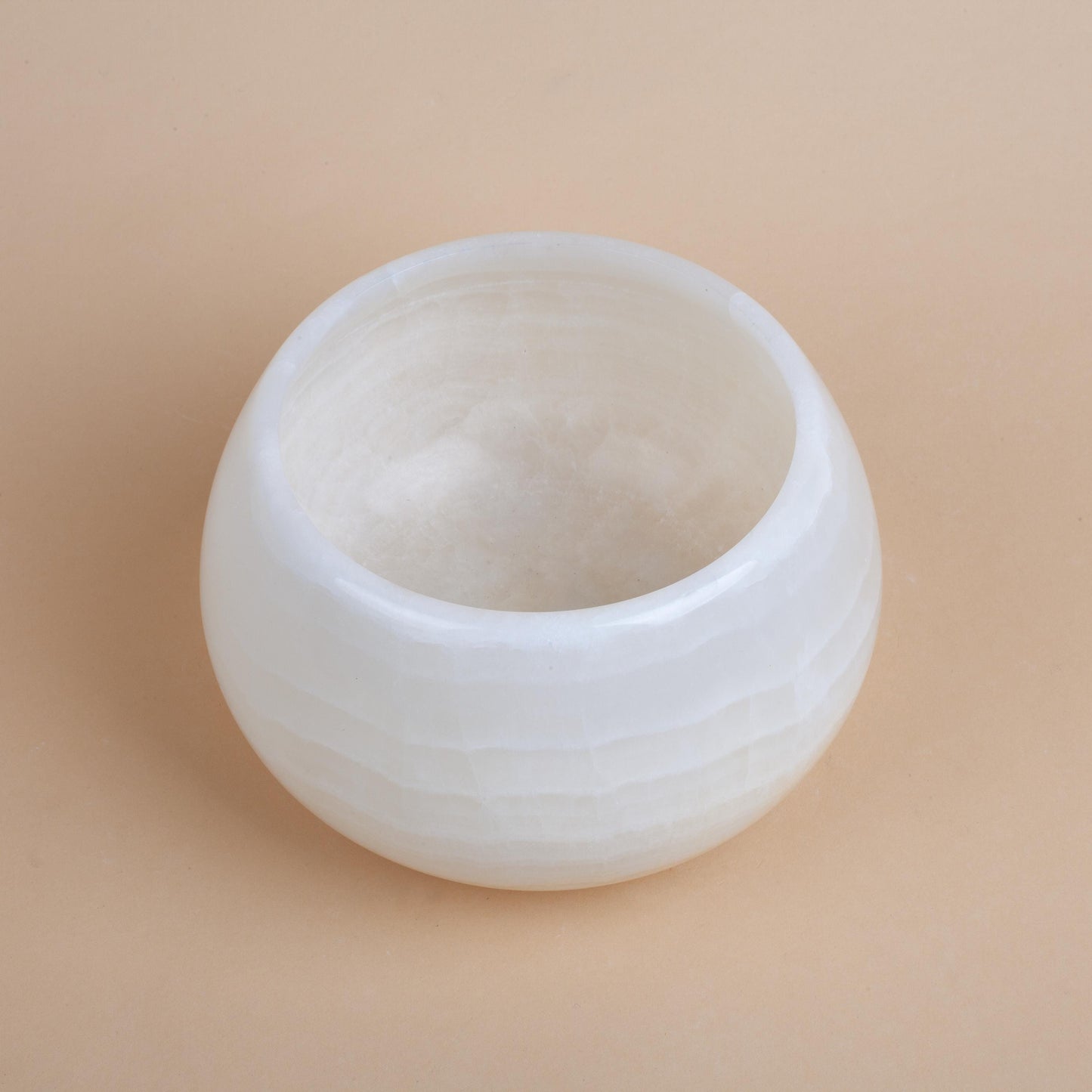 6.3" (16 cm) Alabaster Bowl, Onyx Bowl, Unique Natural Stone Bowl, Unique Centerpiece, Home Decoration, Home Accessories, Clear Alabaster