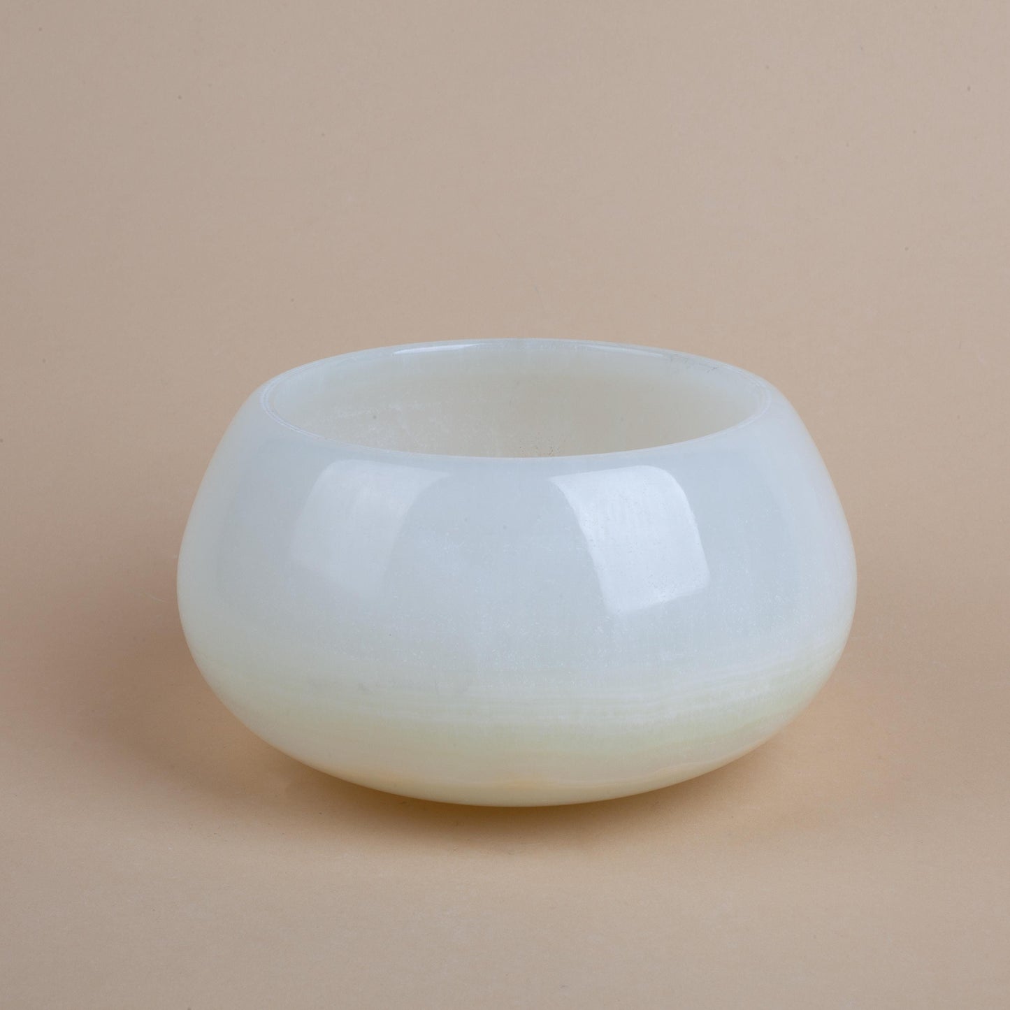 6.7" (17 cm) Alabaster Bowl, Onyx Bowl, Unique Natural Stone Bowl, Unique Centerpiece, Home Decoration, Home Accessories, Clear Alabaster