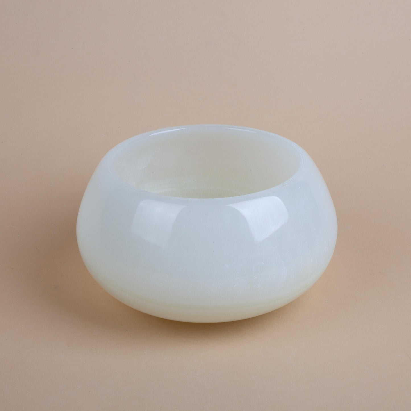 6.7" (17 cm) Alabaster Bowl, Onyx Bowl, Unique Natural Stone Bowl, Unique Centerpiece, Home Decoration, Home Accessories, Clear Alabaster