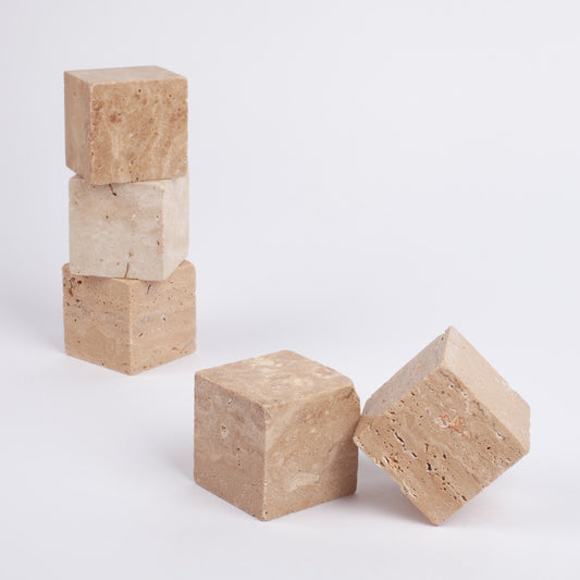 Travertine Cube 5 cm/2 inch Marble Cube, Travertine Ornament, Marble Ornament, Housewarming Gift, Primitive Decoration Cube, Small Cube