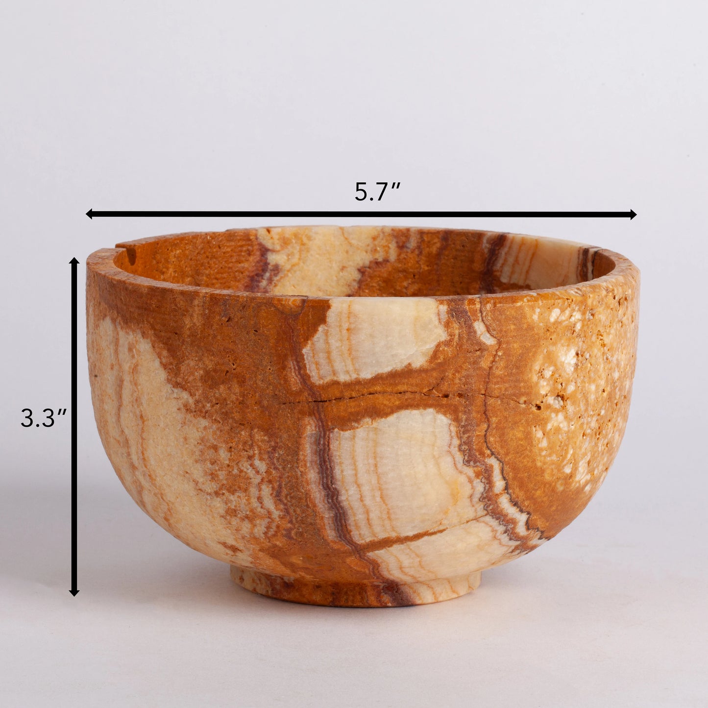 5.7" (14.5 cm) Alabaster Bowl / Onyx Bowl / Unique Natural Stone bowl / Home Decoration / Home Accessories / Decorative Stone / Home Gift