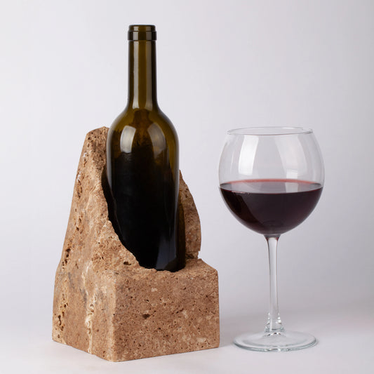 Unique Travertine Wine Bottle Holder / Stone Wine Bottle Holder / Stone Wine Holder / Marble Wine Bottle Holder / Wine Holder / Wine Rack