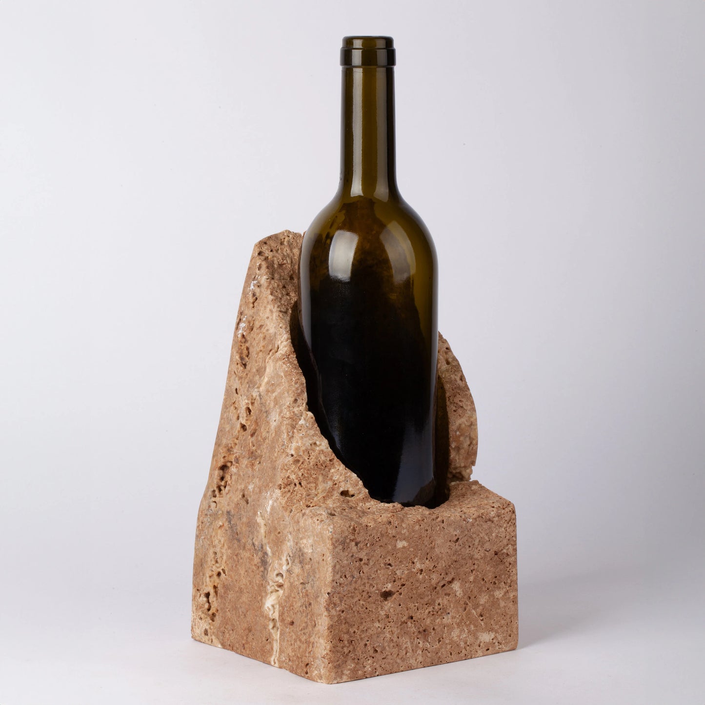 Unique Travertine Wine Bottle Holder / Stone Wine Bottle Holder / Stone Wine Holder / Marble Wine Bottle Holder / Wine Holder / Wine Rack