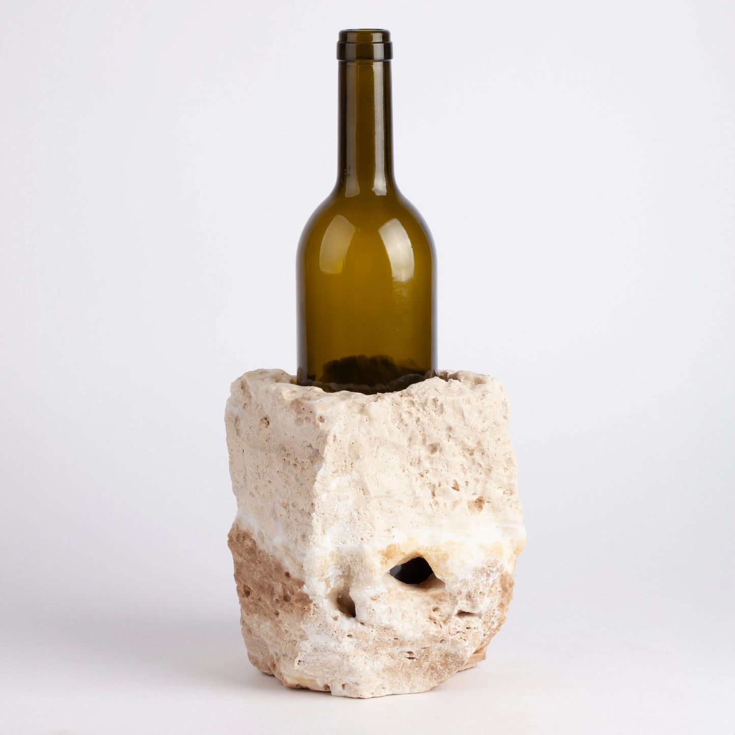 Unique Travertine Wine Bottle Holder / Stone Wine Bottle Holder / Stone Wine Holder / Marble Wine Bottle Holder / Wine Holder / Wine Rack