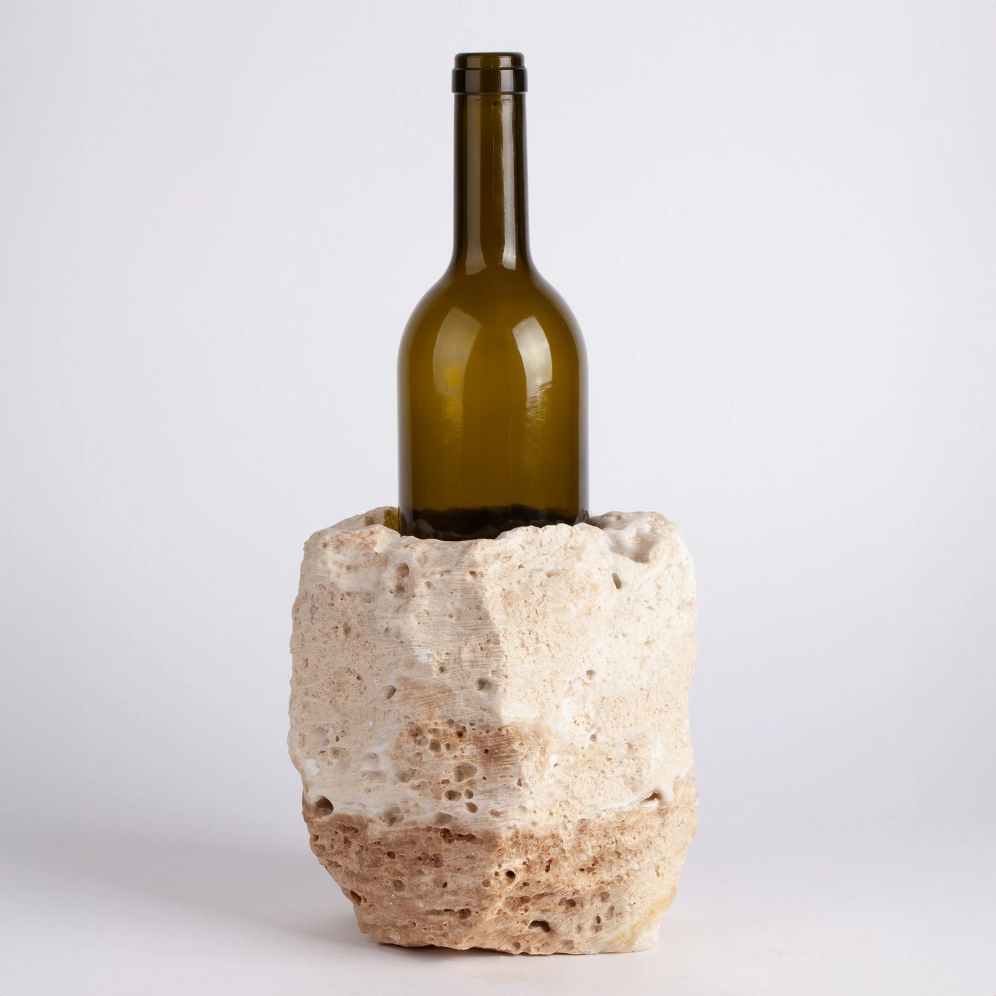 Unique Travertine Wine Bottle Holder / Stone Wine Bottle Holder / Stone Wine Holder / Marble Wine Bottle Holder / Wine Holder / Wine Rack