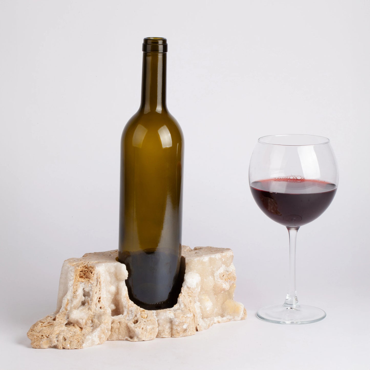 Unique Travertine Wine Bottle Holder / Stone Wine Bottle Holder / Stone Wine Holder / Marble Wine Bottle Holder / Wine Holder / Wine Rack