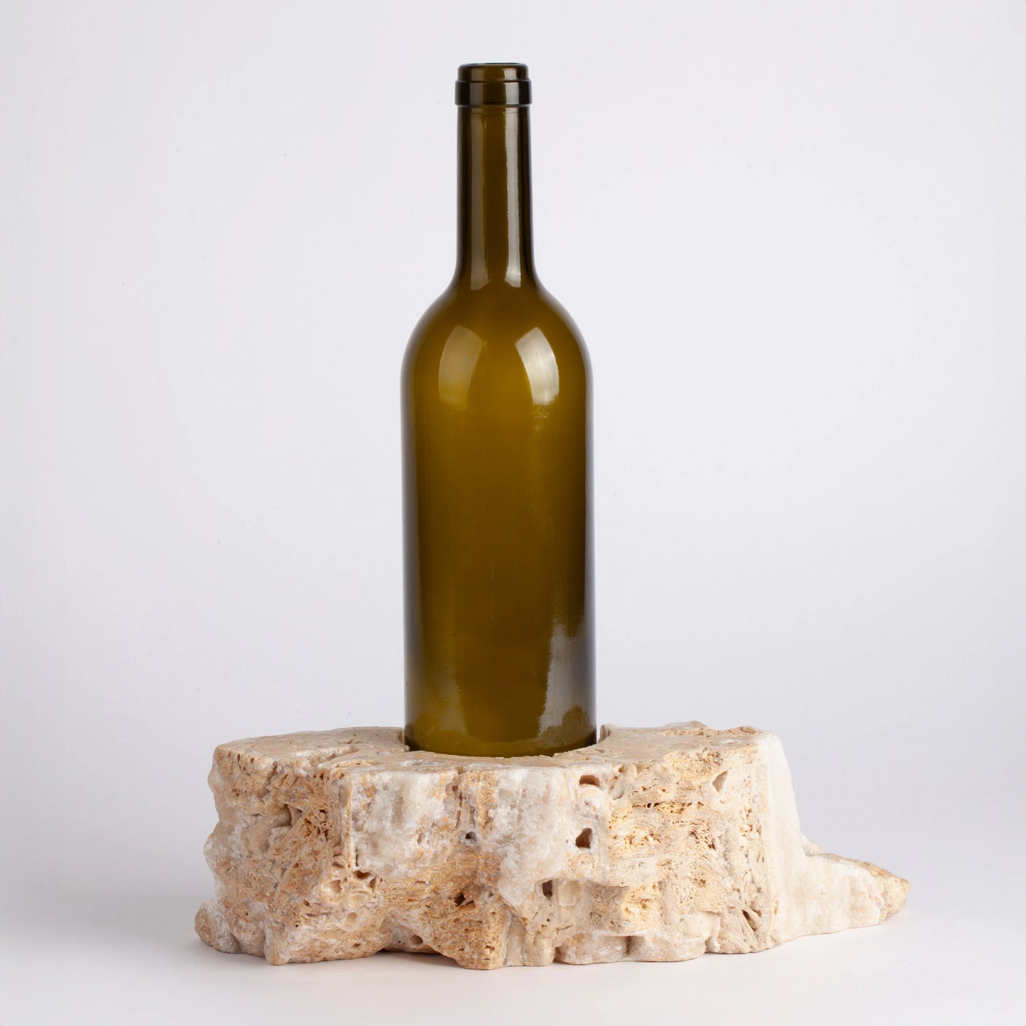 Unique Travertine Wine Bottle Holder / Stone Wine Bottle Holder / Stone Wine Holder / Marble Wine Bottle Holder / Wine Holder / Wine Rack