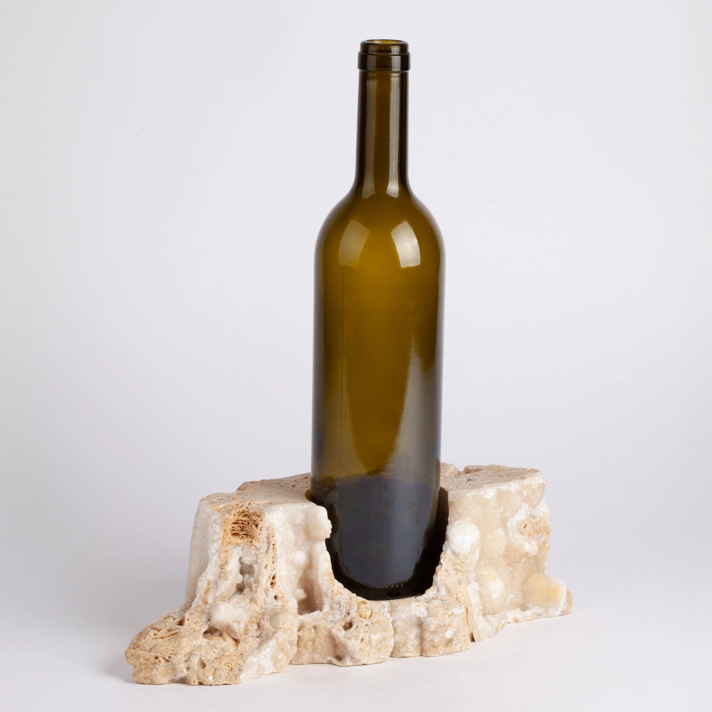 Unique Travertine Wine Bottle Holder / Stone Wine Bottle Holder / Stone Wine Holder / Marble Wine Bottle Holder / Wine Holder / Wine Rack