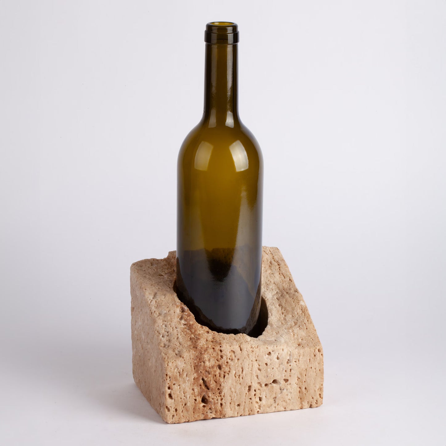 Unique Travertine Wine Bottle Holder / Stone Wine Bottle Holder / Stone Wine Holder / Marble Wine Bottle Holder / Wine Holder / Wine Rack