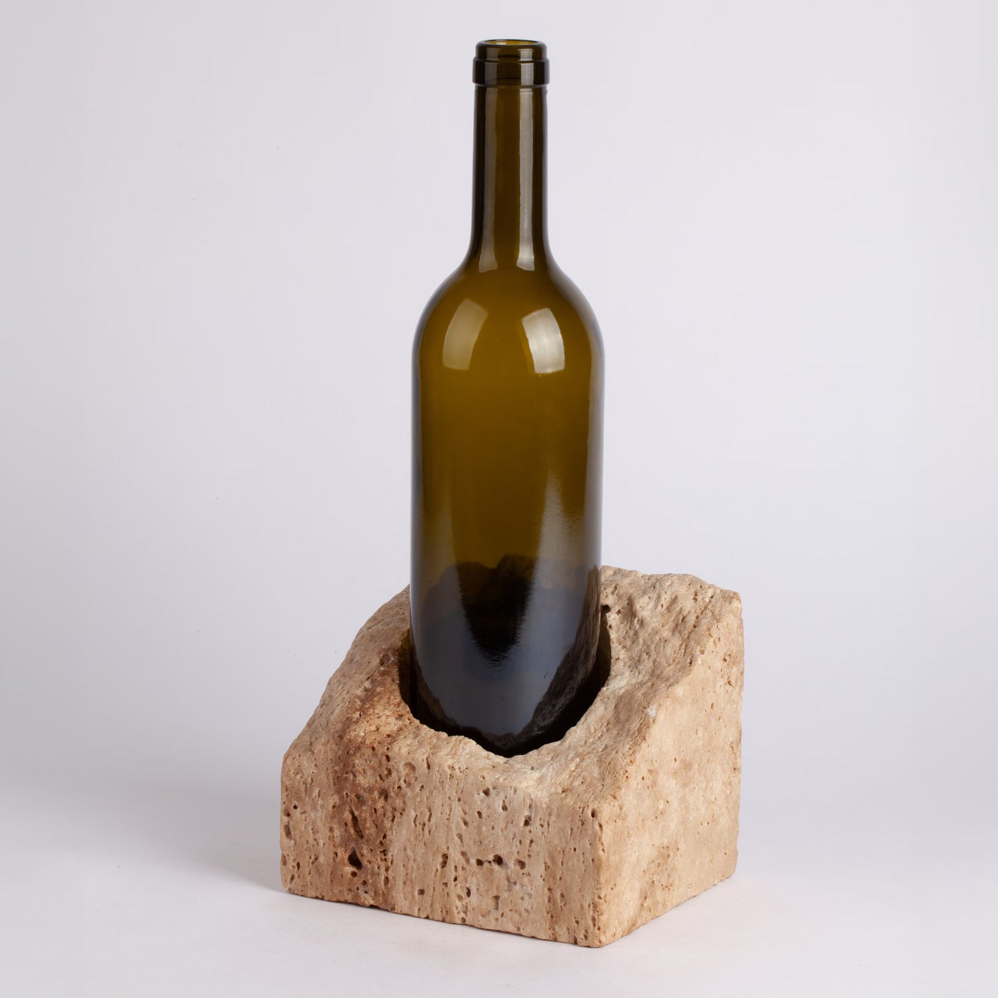 Unique Travertine Wine Bottle Holder / Stone Wine Bottle Holder / Stone Wine Holder / Marble Wine Bottle Holder / Wine Holder / Wine Rack