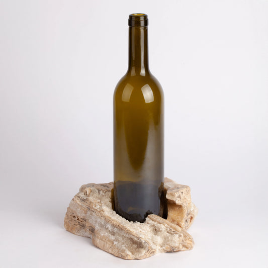 Unique Travertine Wine Bottle Holder / Stone Wine Bottle Holder / Stone Wine Holder / Marble Wine Bottle Holder / Wine Holder / Wine Rack