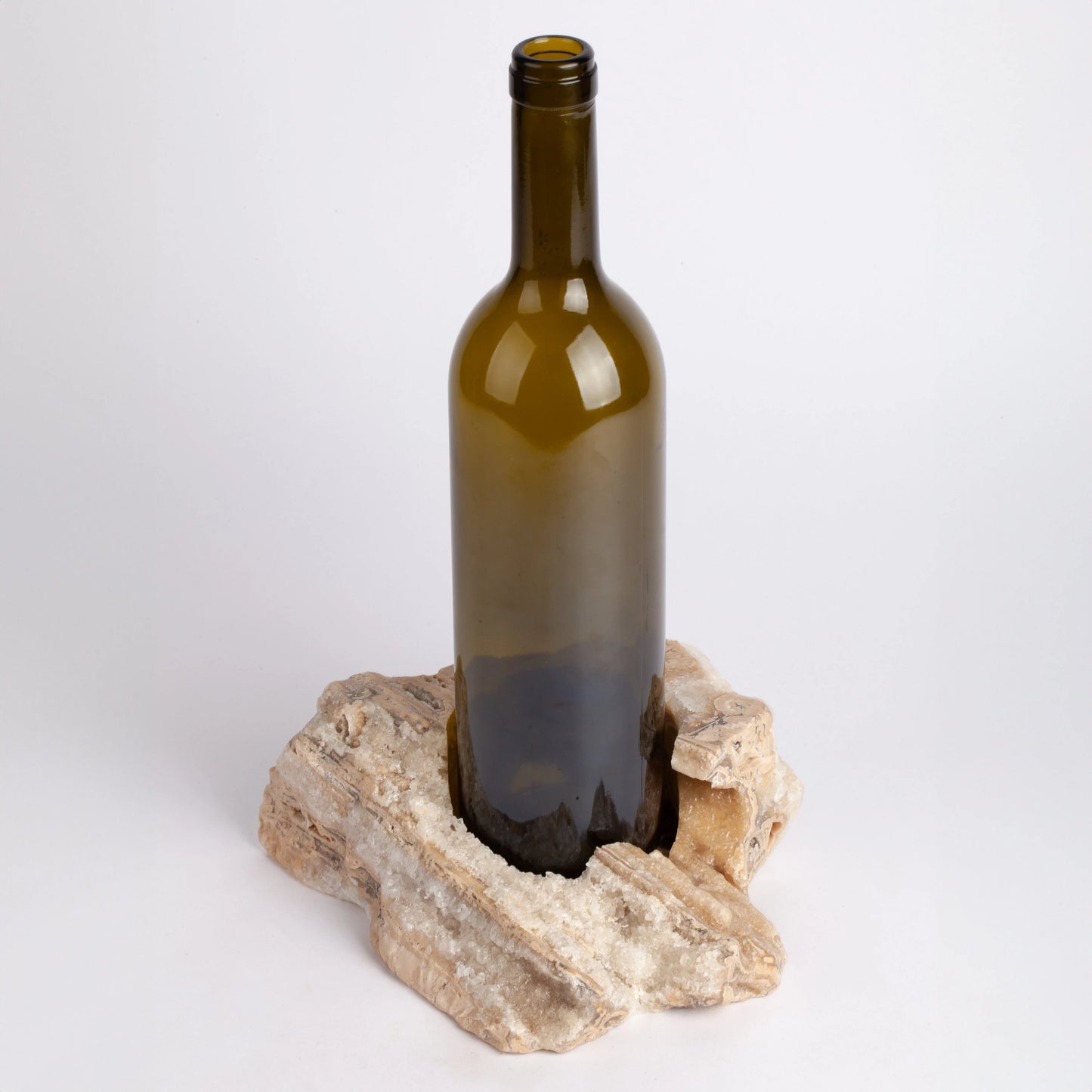 Unique Travertine Wine Bottle Holder / Stone Wine Bottle Holder / Stone Wine Holder / Marble Wine Bottle Holder / Wine Holder / Wine Rack