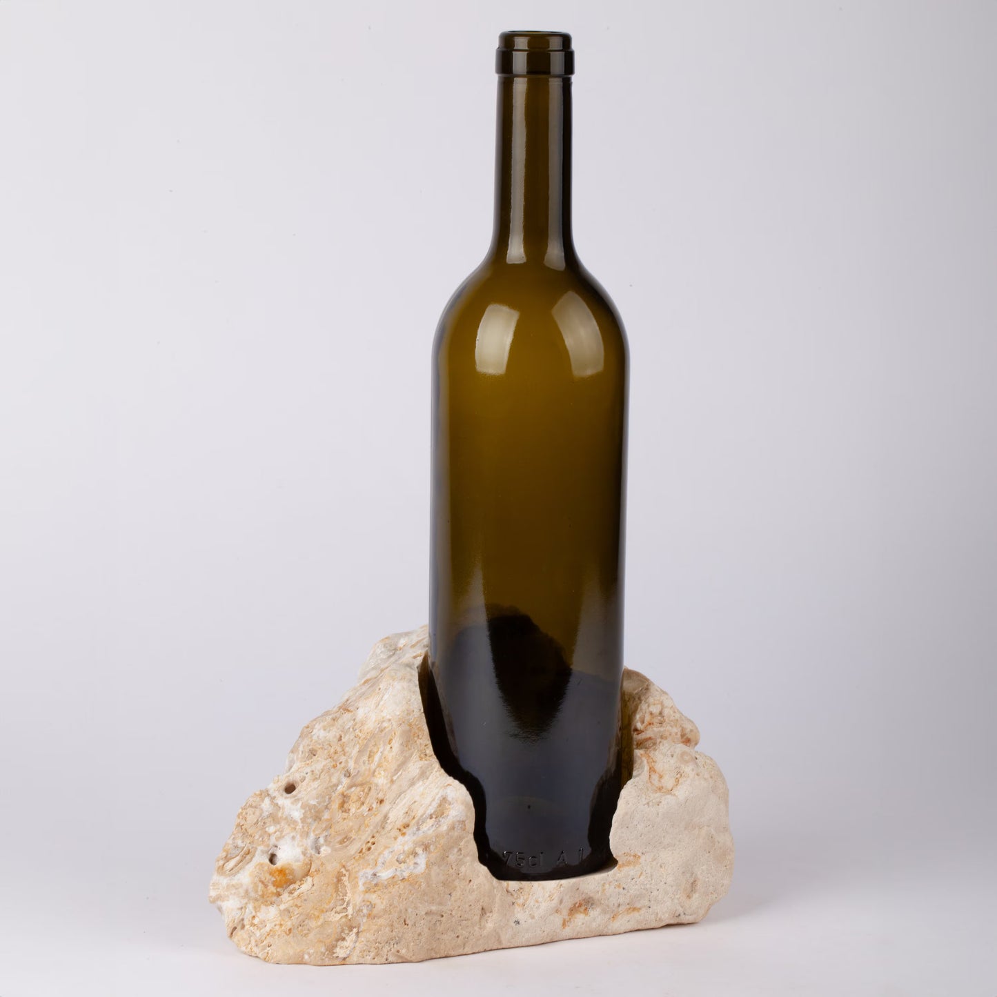 Unique Travertine Wine Bottle Holder / Stone Wine Bottle Holder / Stone Wine Holder / Marble Wine Bottle Holder / Wine Holder / Wine Rack