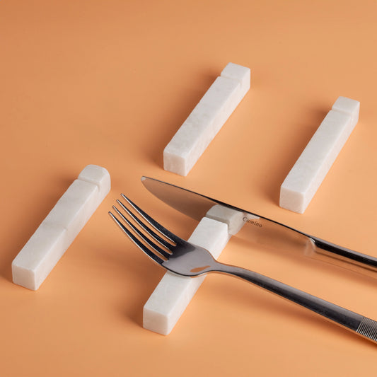 White Marble Cutlery Rest Set