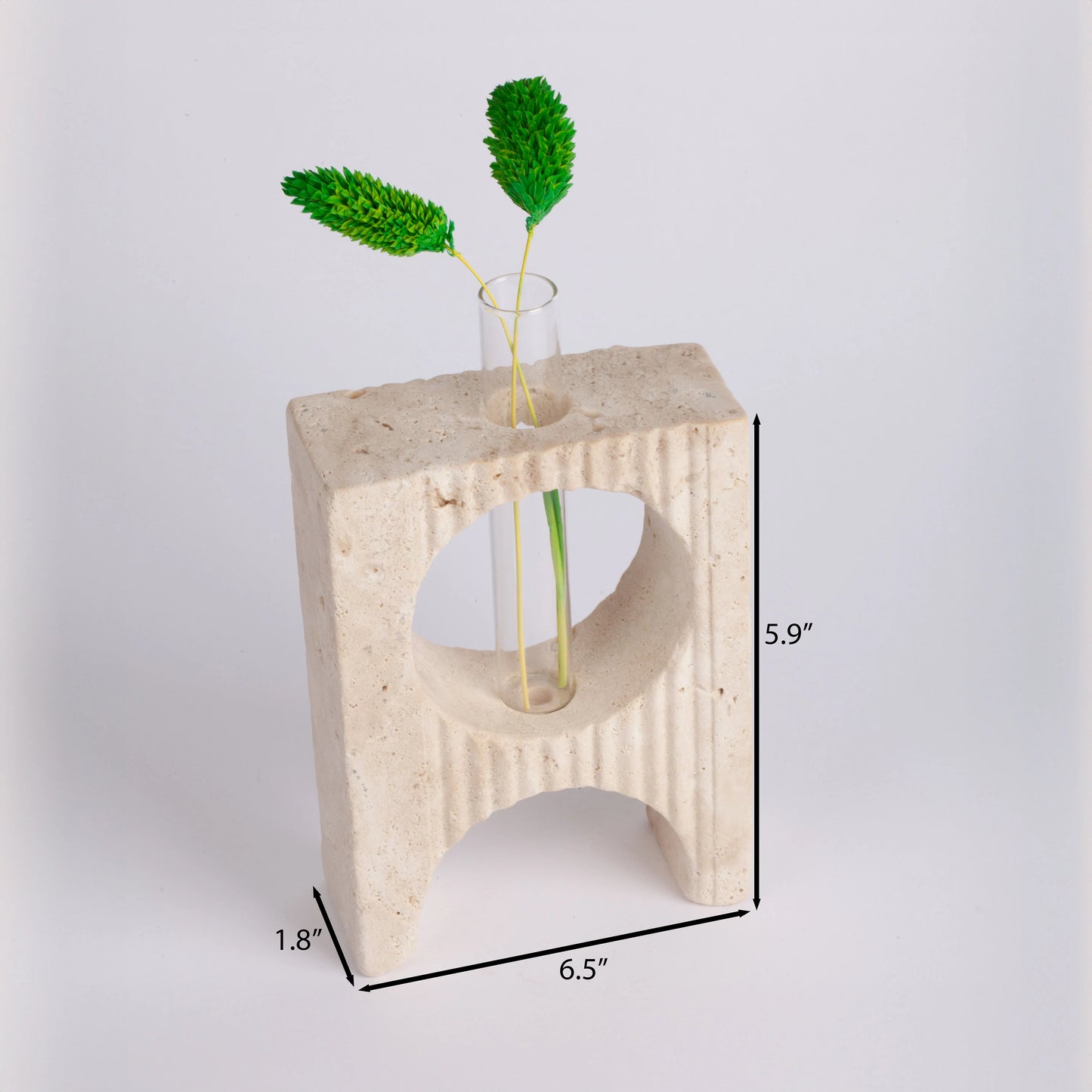 Beige Travertine Glass Planter Holder / Unique Planter / Travertine Planter / Mini Planter