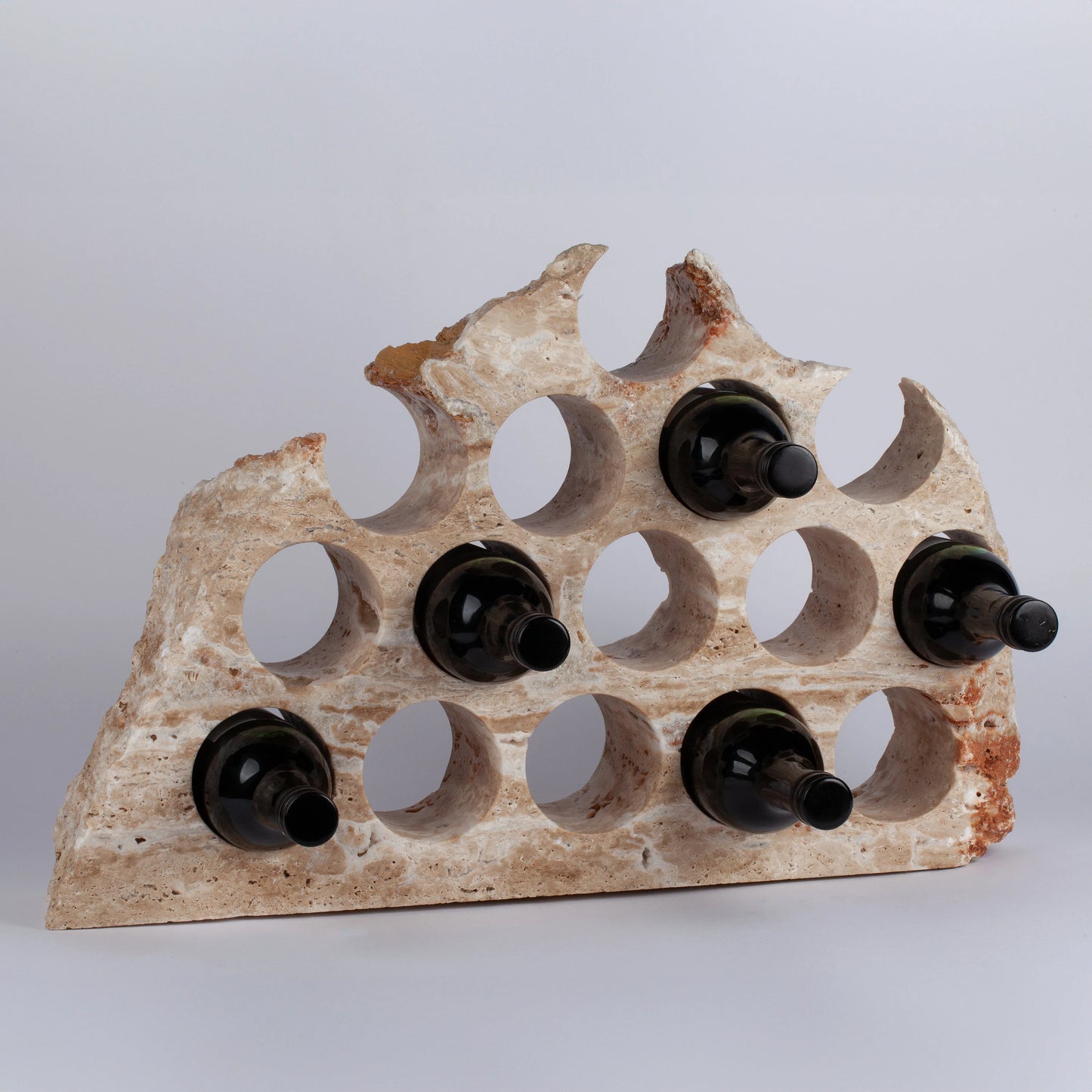 Unique Travertine Wine Bottle Holder / Stone Wine Bottle Holder / Stone Wine Holder / Marble Wine Bottle Holder / Wine Holder / Wine Rack