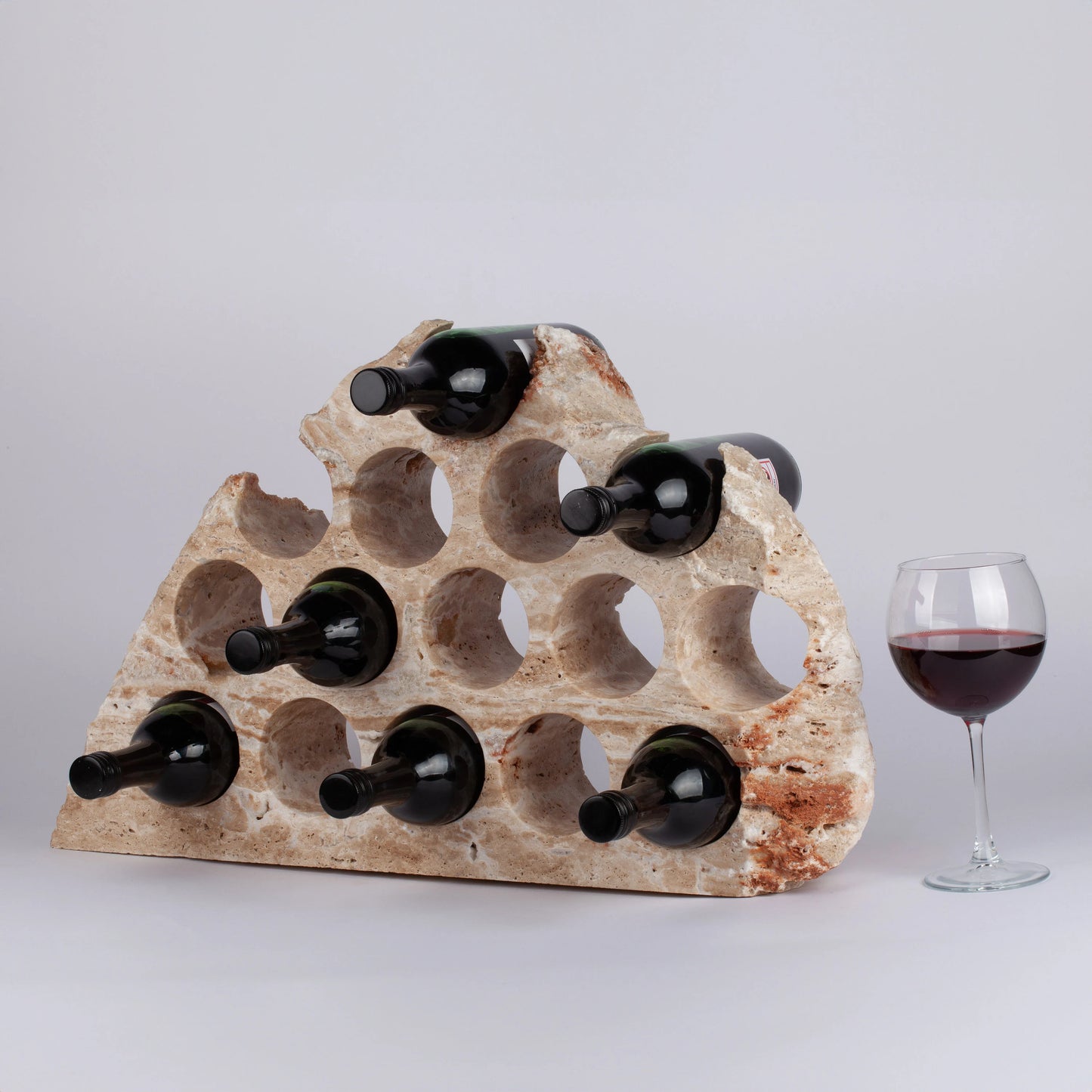 Unique Travertine Wine Bottle Holder / Stone Wine Bottle Holder / Stone Wine Holder / Marble Wine Bottle Holder / Wine Holder / Wine Rack