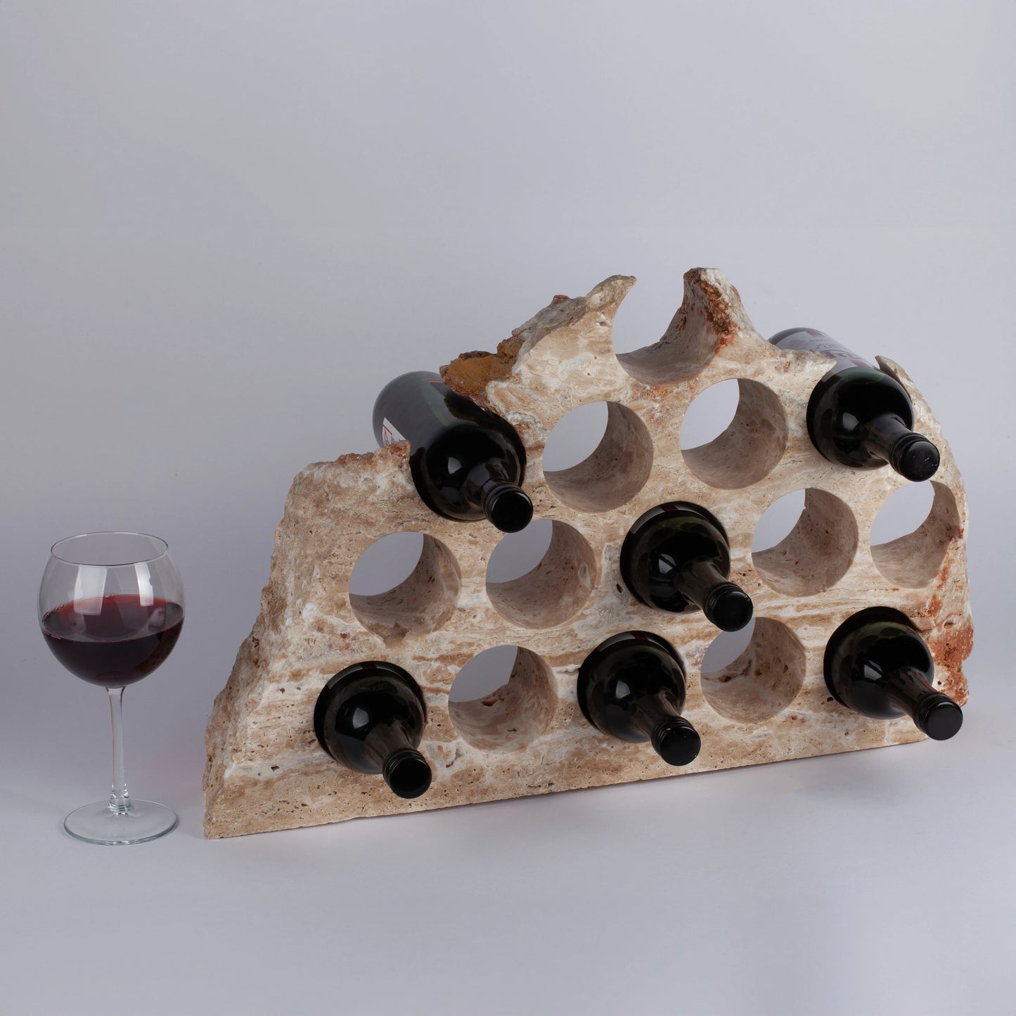 Unique Travertine Wine Bottle Holder / Stone Wine Bottle Holder / Stone Wine Holder / Marble Wine Bottle Holder / Wine Holder / Wine Rack