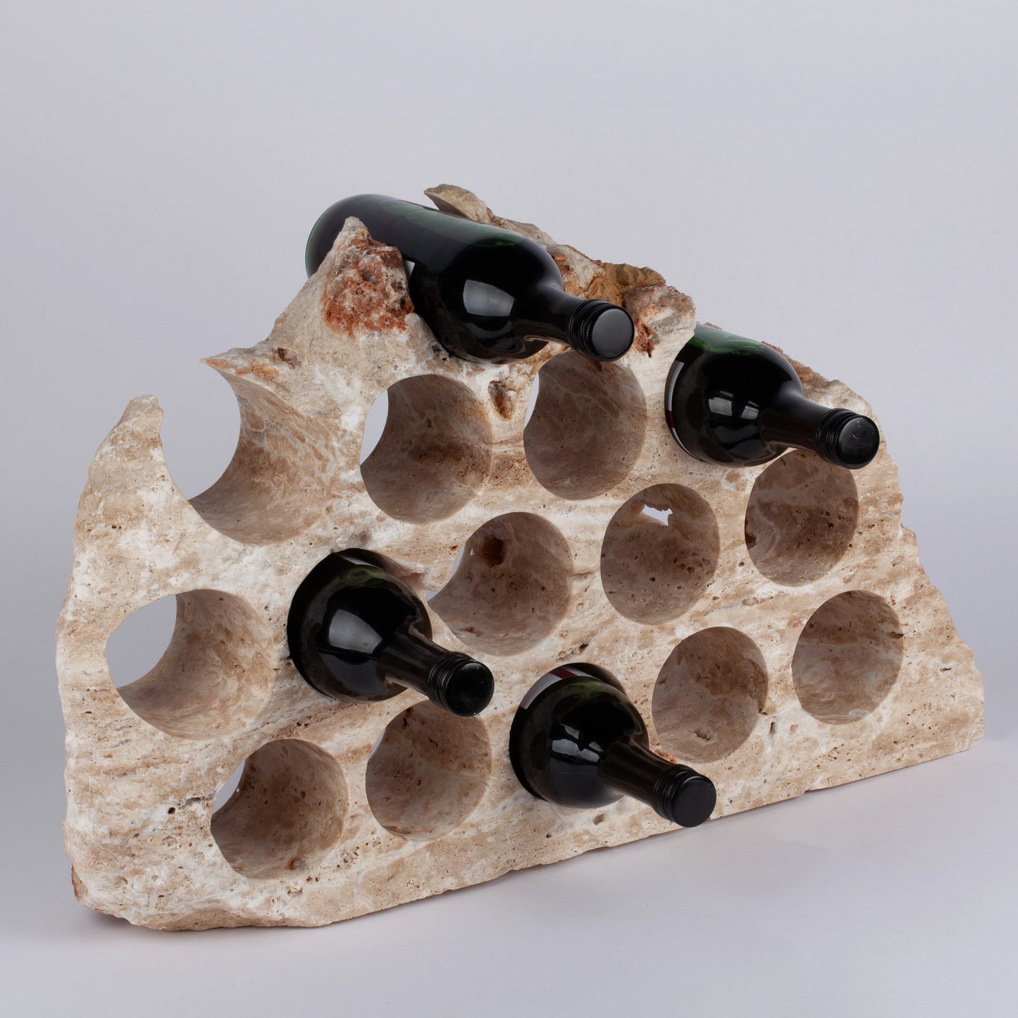 Unique Travertine Wine Bottle Holder / Stone Wine Bottle Holder / Stone Wine Holder / Marble Wine Bottle Holder / Wine Holder / Wine Rack