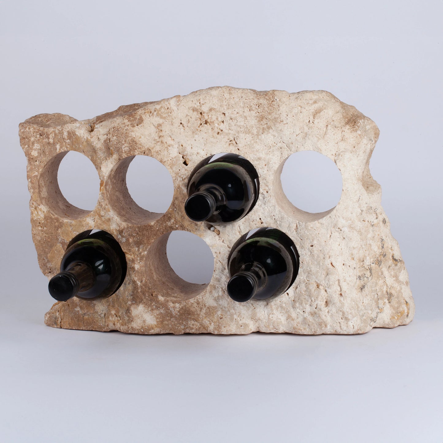 Unique Travertine Wine Bottle Holder / Stone Wine Bottle Holder / Stone Wine Holder / Marble Wine Bottle Holder / Wine Holder / Wine Rack