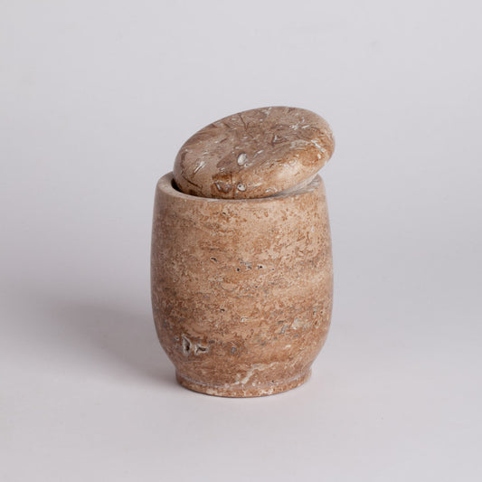 Noche Travertine Container/Jar With Lid / Marble Jar / Stone Jar / Home Decoration / Marble Decoration / Kitchen Accessories / Home Gift