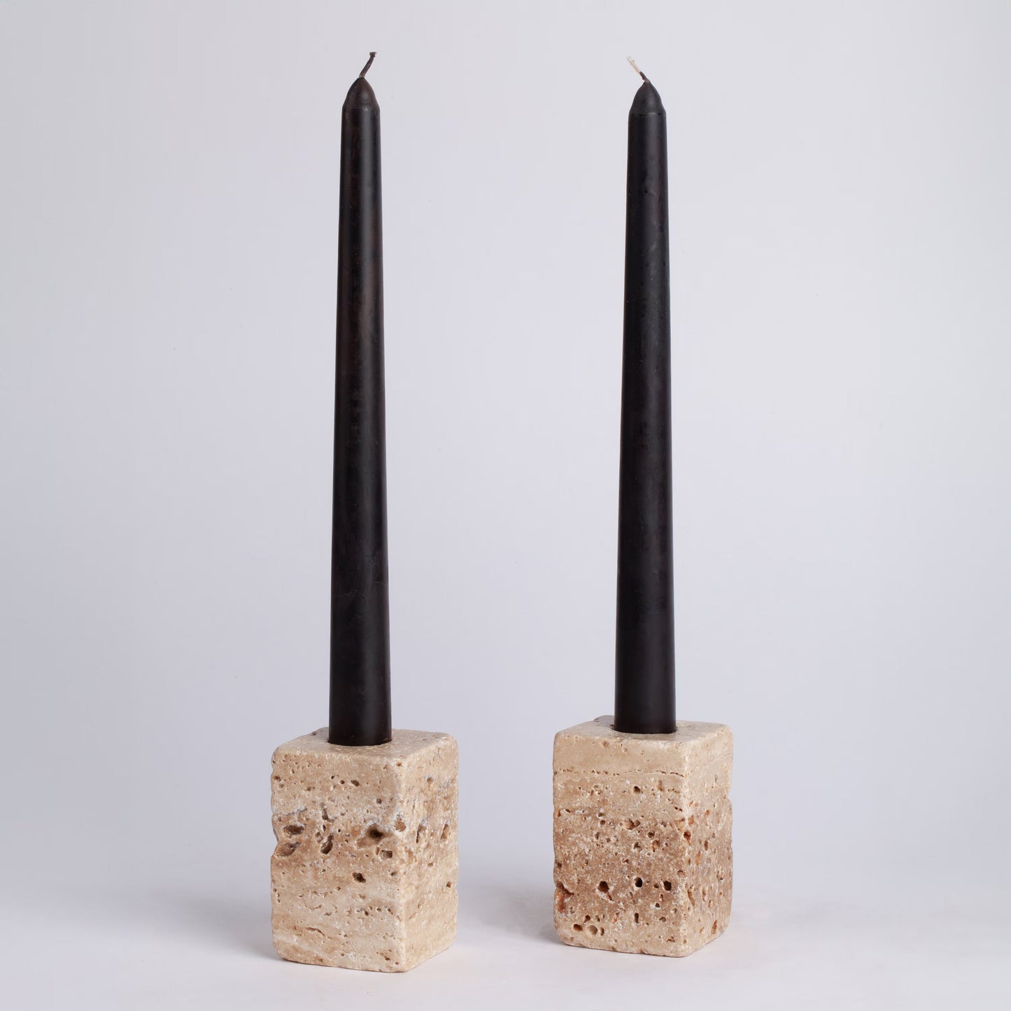 Travertine Candlestick Holder, Natural Stone Candlestick Holder, Beige Travertine, Rectangle Candle Holder, Marble Candle Holder