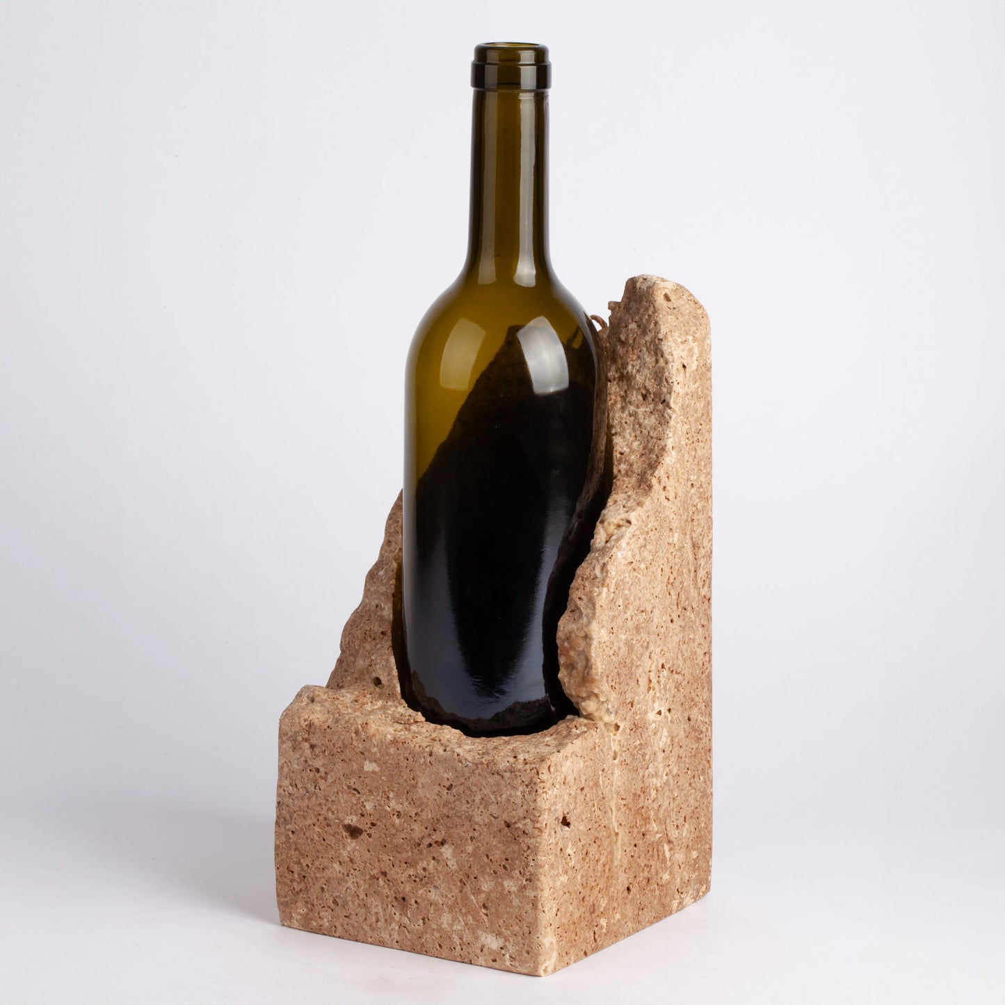 Unique Travertine Wine Bottle Holder / Stone Wine Bottle Holder / Stone Wine Holder / Marble Wine Bottle Holder / Wine Holder / Wine Rack