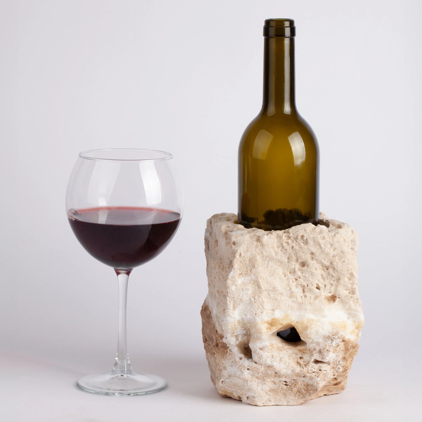 Unique Travertine Wine Bottle Holder / Stone Wine Bottle Holder / Stone Wine Holder / Marble Wine Bottle Holder / Wine Holder / Wine Rack