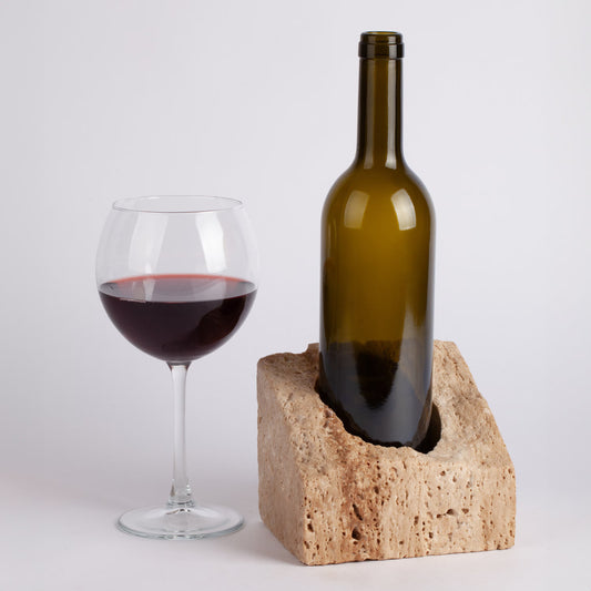 Unique Travertine Wine Bottle Holder / Stone Wine Bottle Holder / Stone Wine Holder / Marble Wine Bottle Holder / Wine Holder / Wine Rack