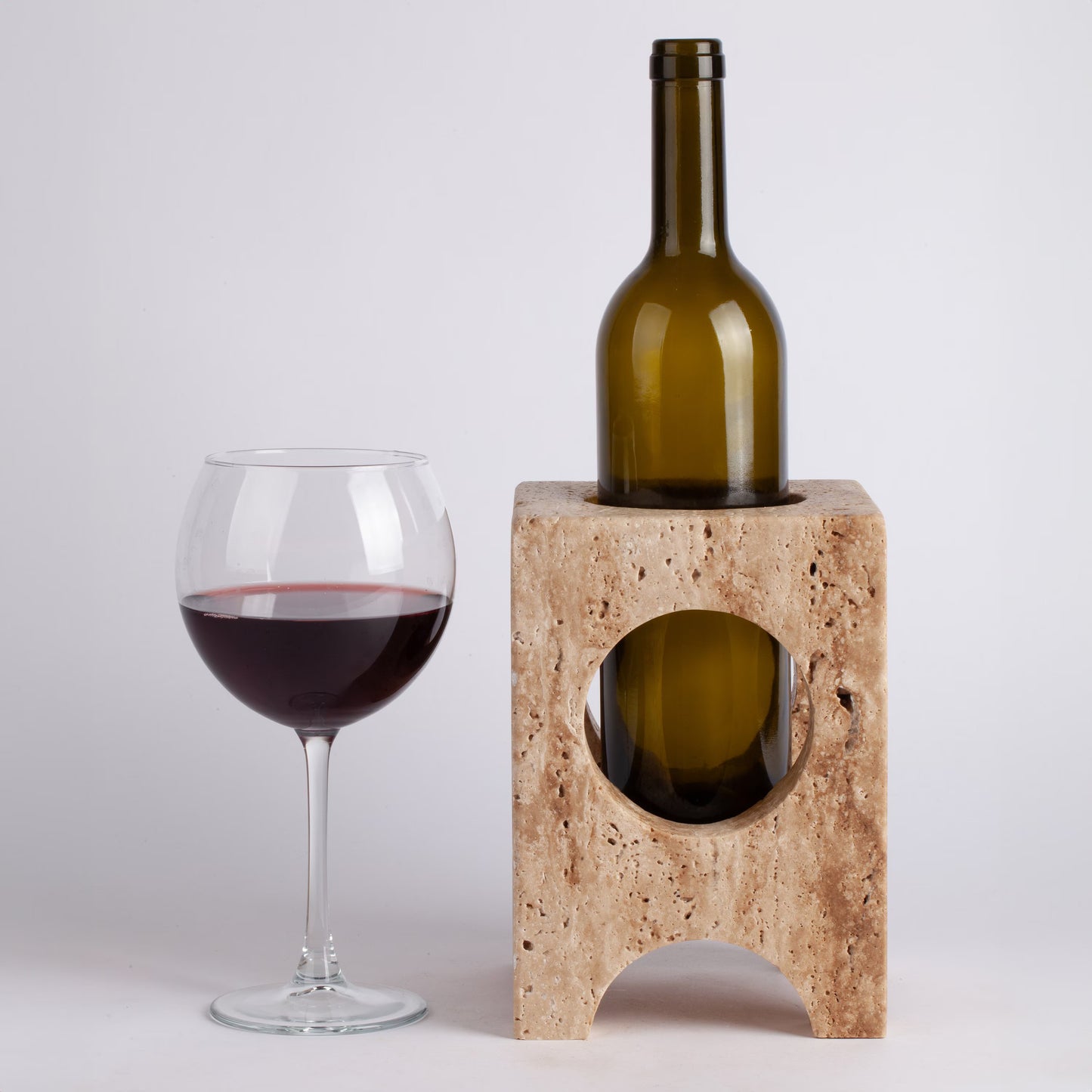 Unique Travertine Wine Bottle Holder / Stone Wine Bottle Holder / Stone Wine Holder / Marble Wine Bottle Holder / Wine Holder / Wine Rack