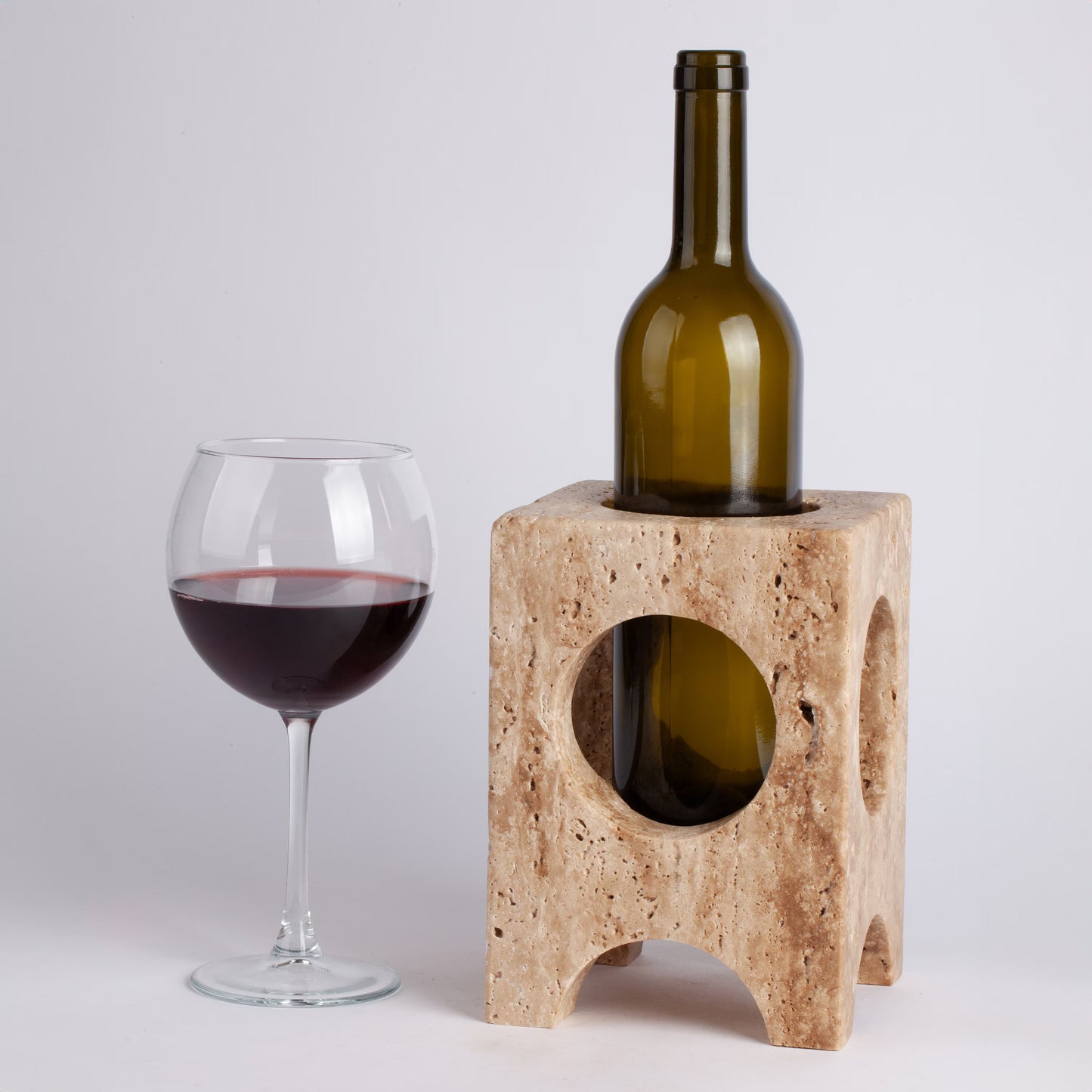 Unique Travertine Wine Bottle Holder / Stone Wine Bottle Holder / Stone Wine Holder / Marble Wine Bottle Holder / Wine Holder / Wine Rack