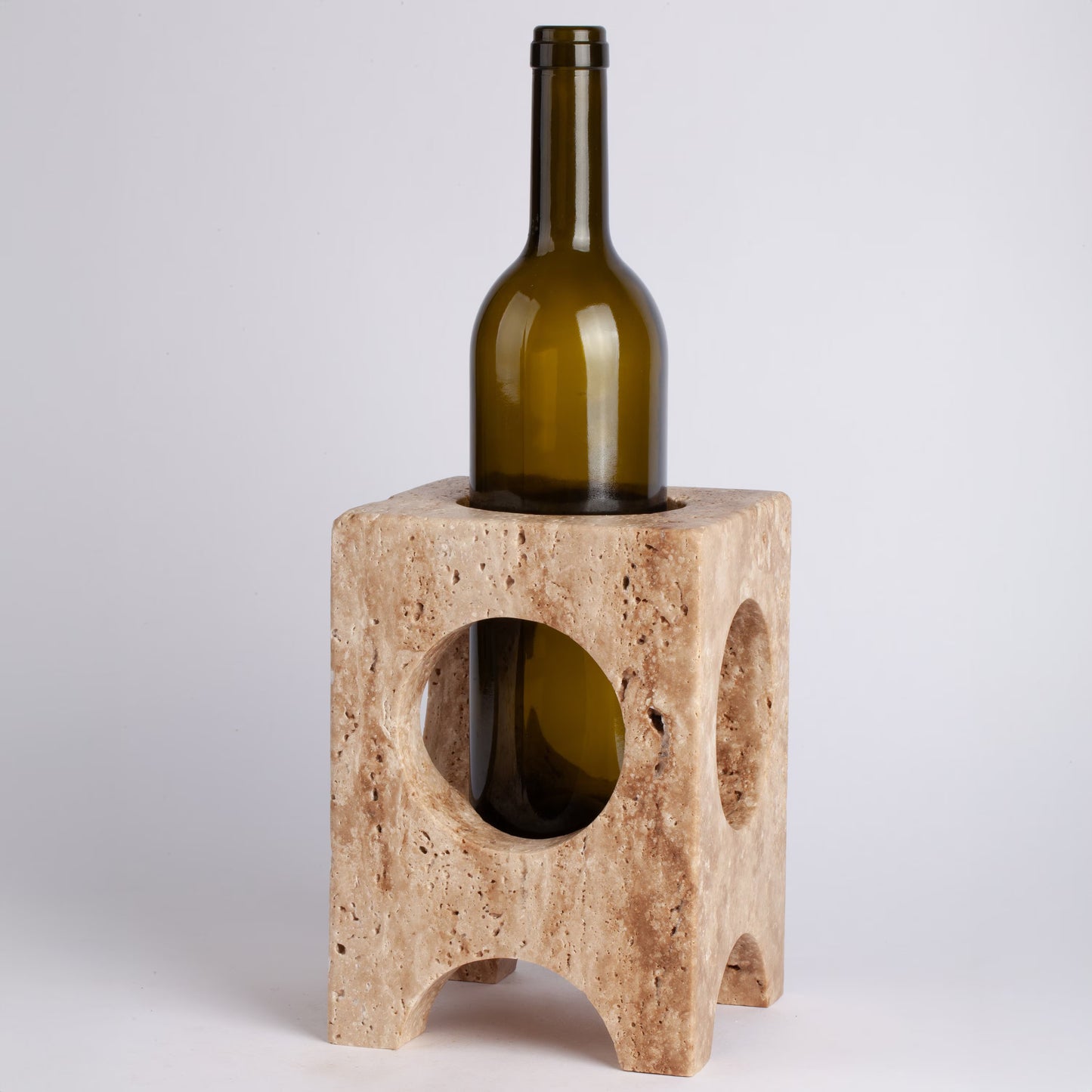 Unique Travertine Wine Bottle Holder / Stone Wine Bottle Holder / Stone Wine Holder / Marble Wine Bottle Holder / Wine Holder / Wine Rack