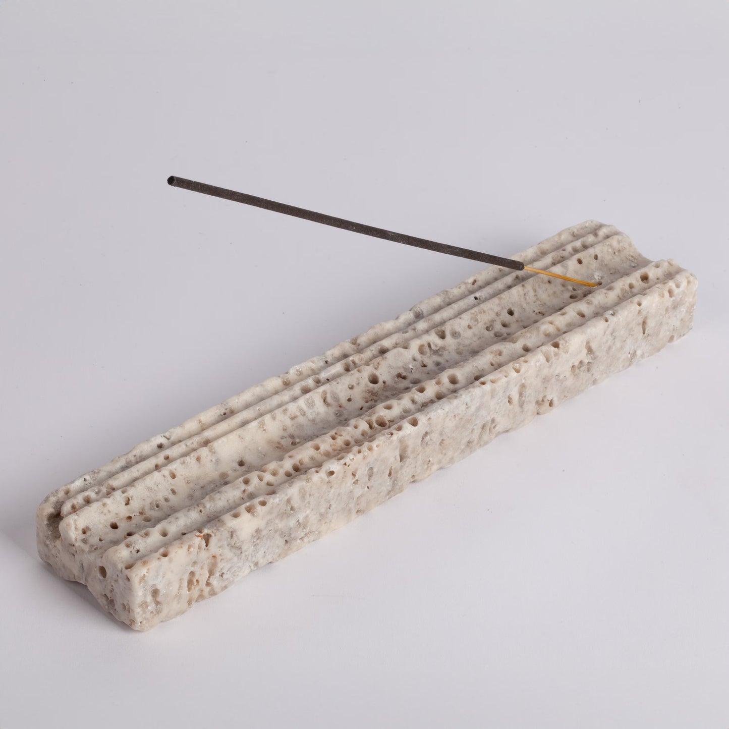 Gray Travertine Incense Holder / Stone Incense Holder / Marble Incense Holder / Meditation / Home Decoration / Home Meditation / Home Gift