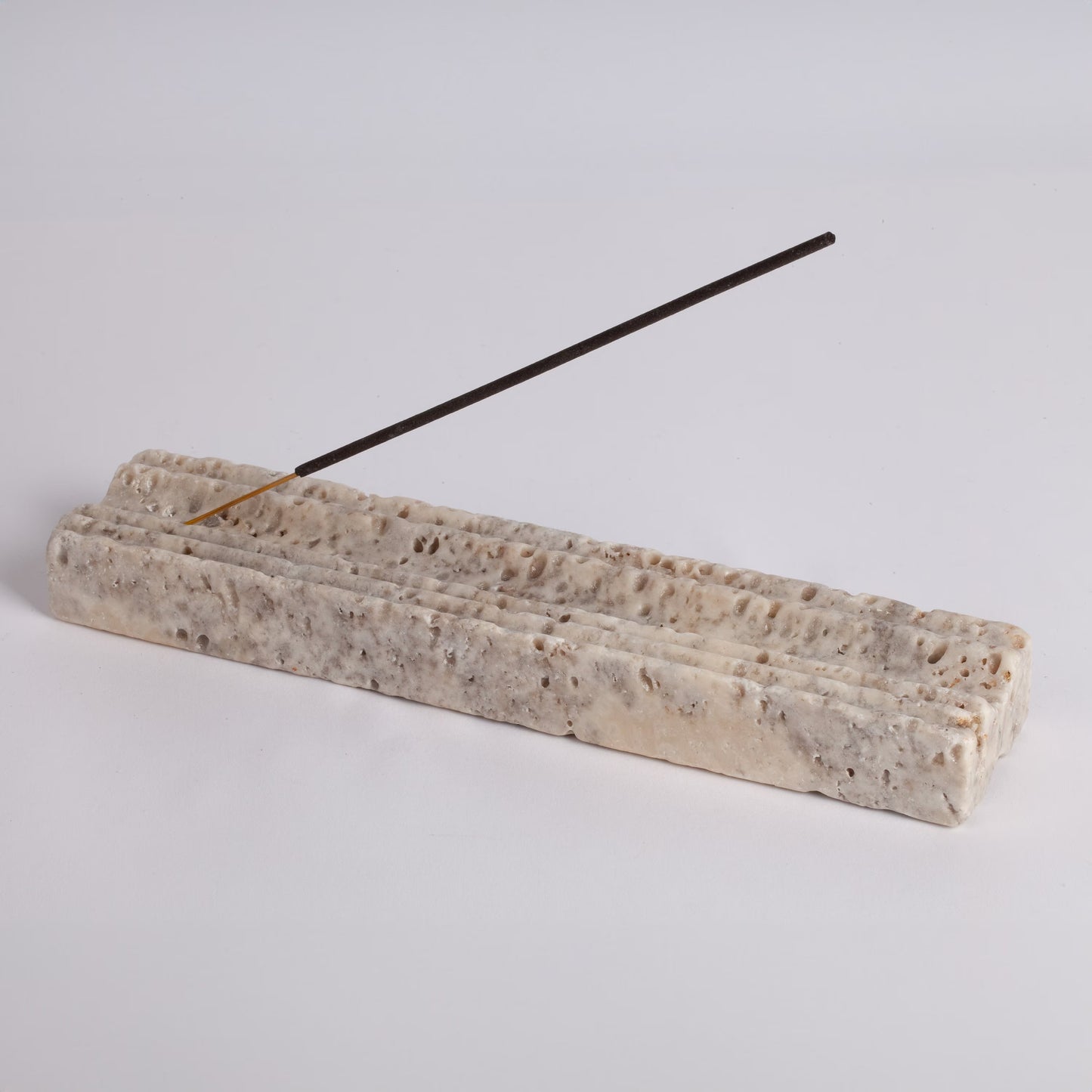 Gray Travertine Incense Holder / Stone Incense Holder / Marble Incense Holder / Meditation / Home Decoration / Home Meditation / Home Gift