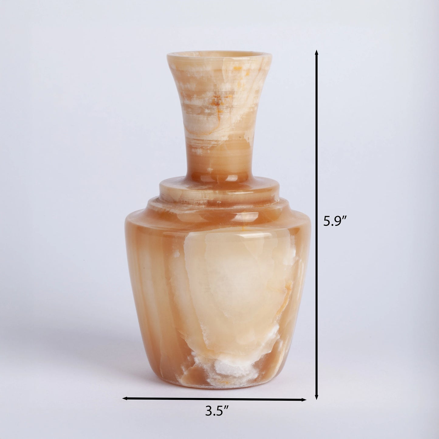 Small Yellow Alabaster Vase / Hand Carved Onyx / Onyx Decoration / Alabaster Decoration / Natural Home Decoration / Natural Stone Decoration