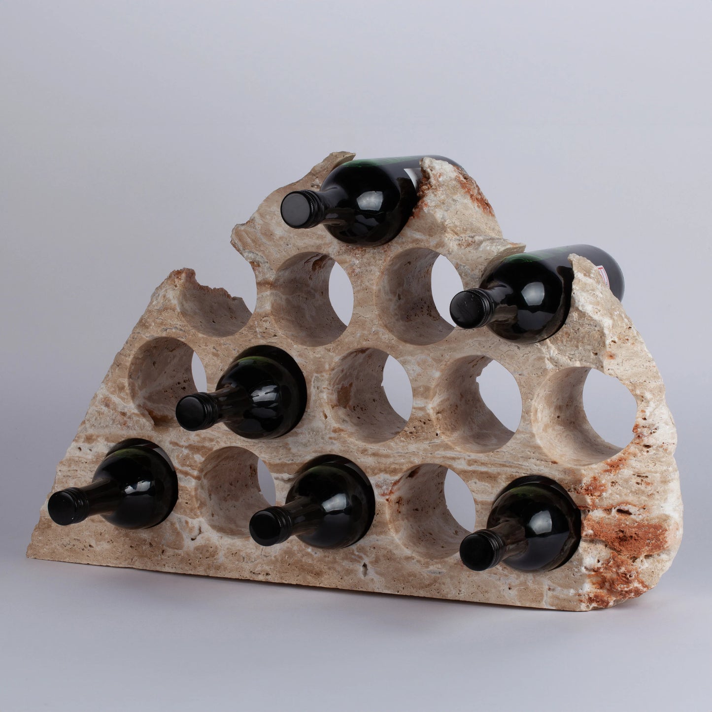 Unique Travertine Wine Bottle Holder / Stone Wine Bottle Holder / Stone Wine Holder / Marble Wine Bottle Holder / Wine Holder / Wine Rack