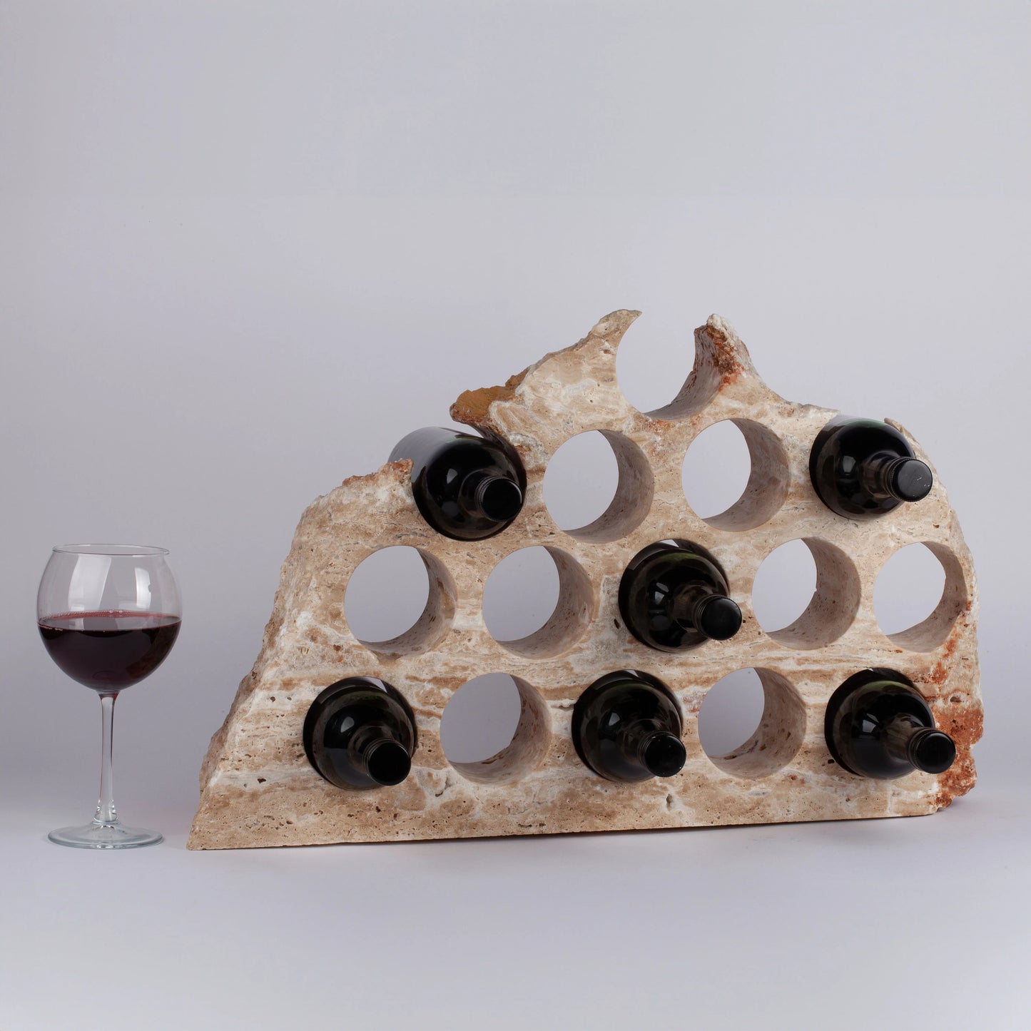 Unique Travertine Wine Bottle Holder / Stone Wine Bottle Holder / Stone Wine Holder / Marble Wine Bottle Holder / Wine Holder / Wine Rack