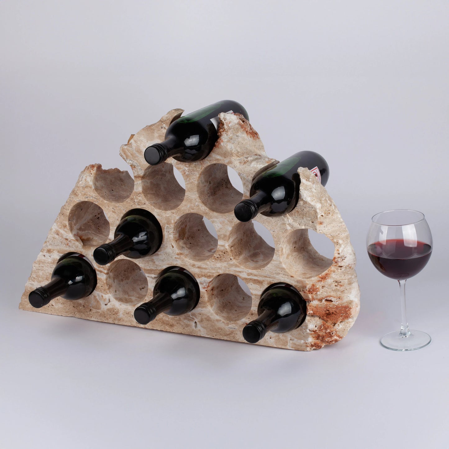 Unique Travertine Wine Bottle Holder / Stone Wine Bottle Holder / Stone Wine Holder / Marble Wine Bottle Holder / Wine Holder / Wine Rack