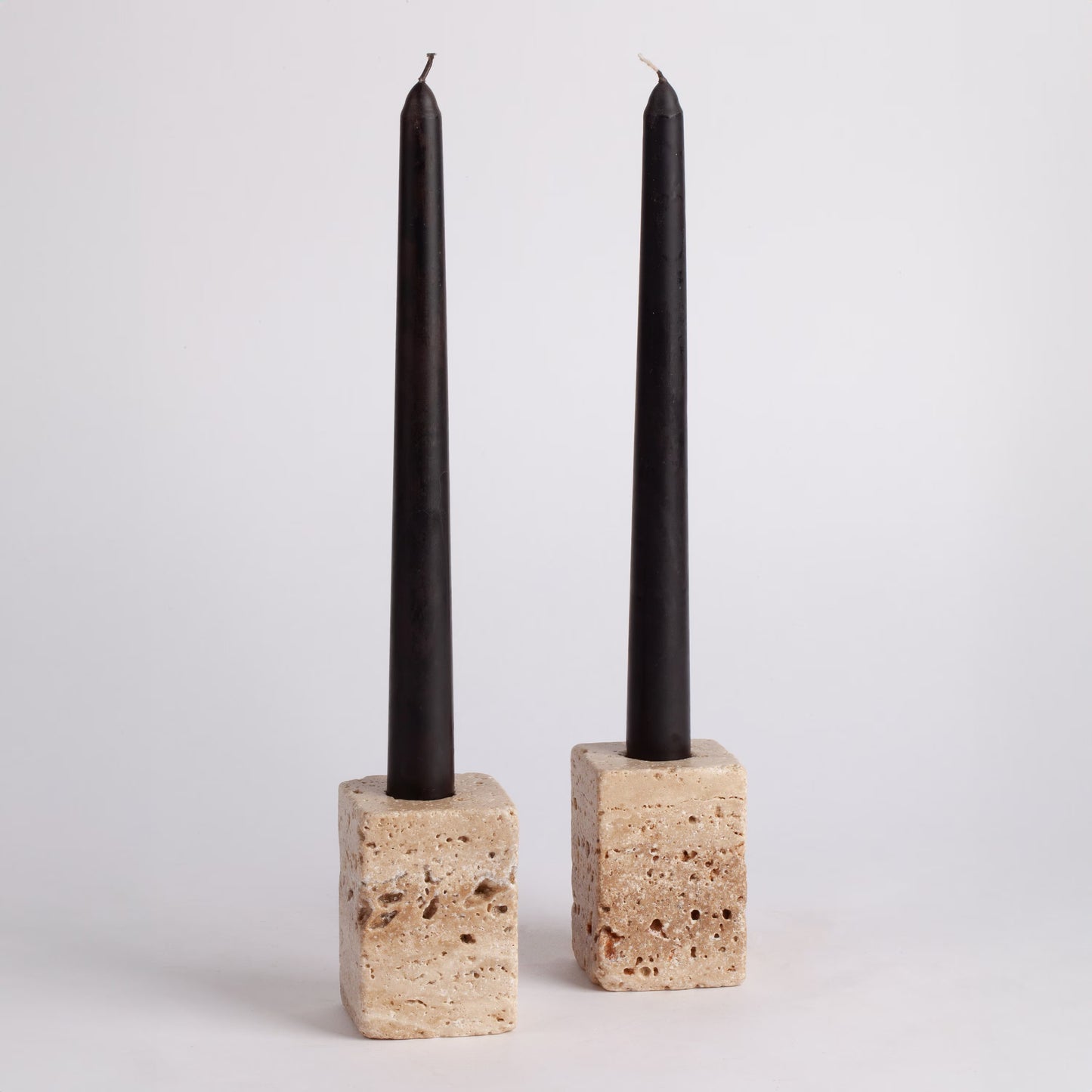 Travertine Candlestick Holder, Natural Stone Candlestick Holder, Beige Travertine, Rectangle Candle Holder, Marble Candle Holder