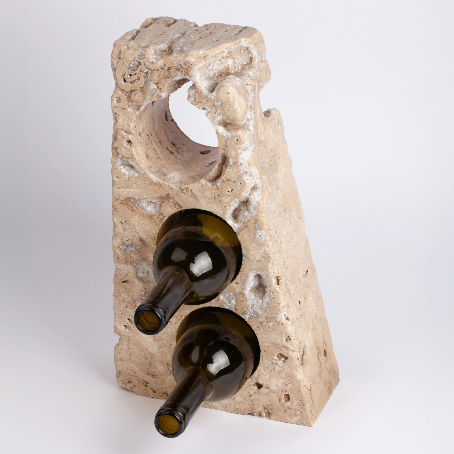 Unique Travertine Wine Bottle Holder / Stone Wine Bottle Holder / Stone Wine Holder / Marble Wine Bottle Holder / Wine Holder / Wine Rack