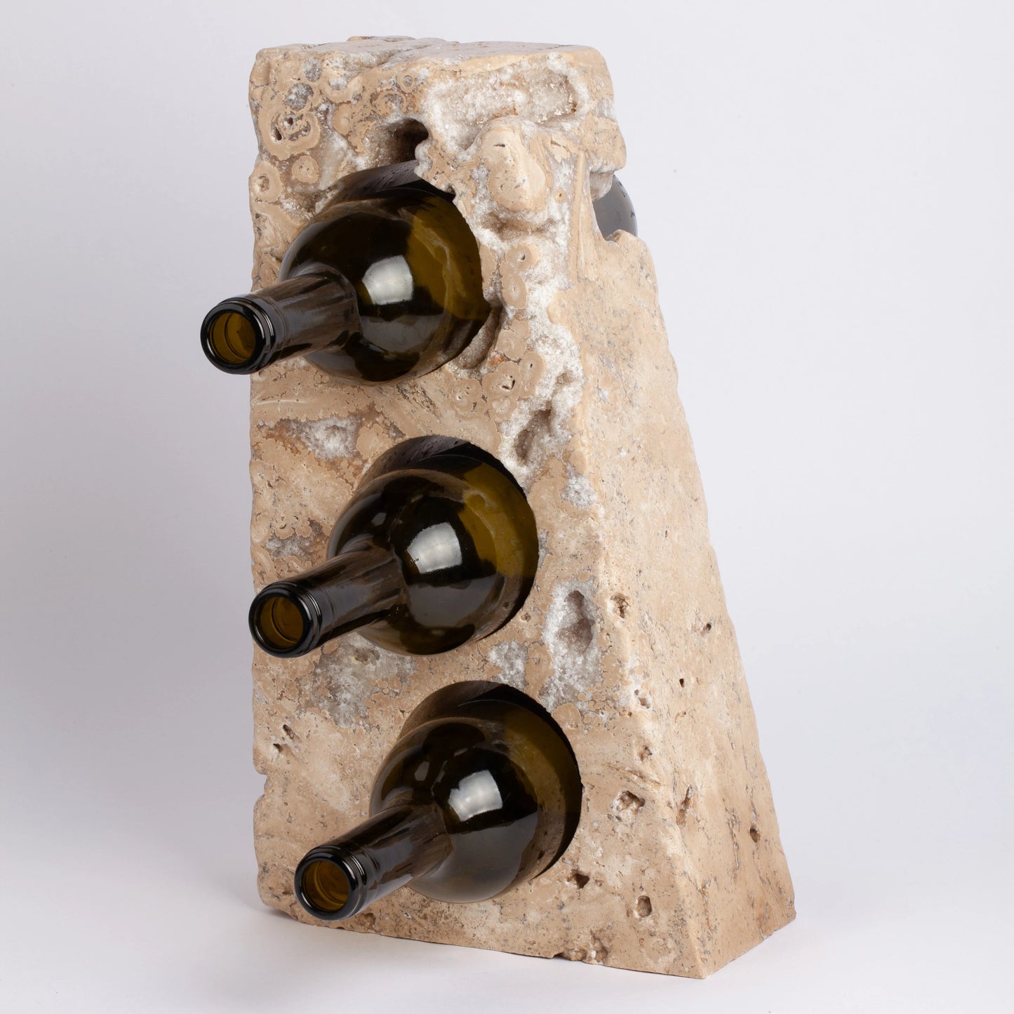 Unique Travertine Wine Bottle Holder / Stone Wine Bottle Holder / Stone Wine Holder / Marble Wine Bottle Holder / Wine Holder / Wine Rack