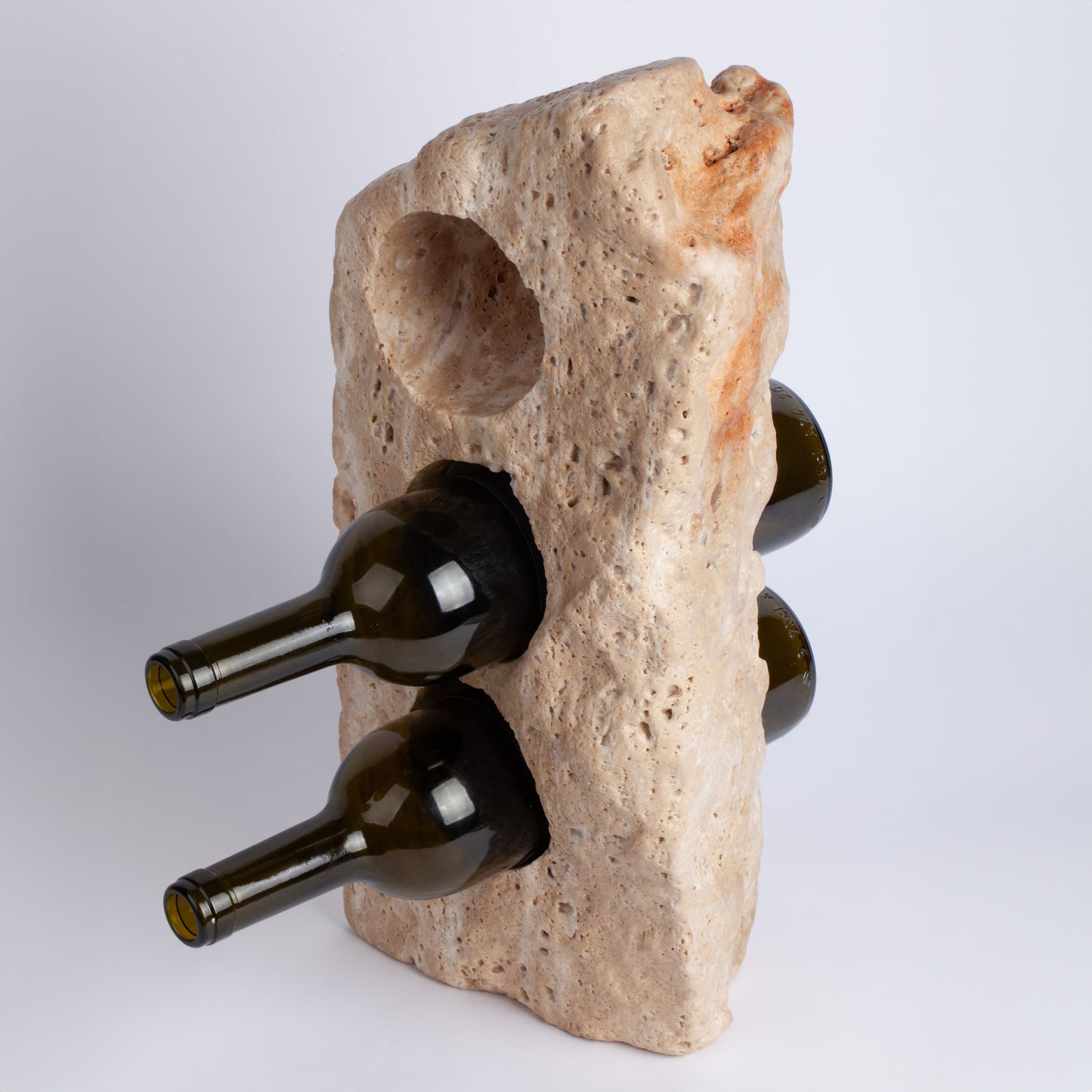 Unique Travertine Wine Bottle Holder / Stone Wine Bottle Holder / Stone Wine Holder / Marble Wine Bottle Holder / Wine Holder / Wine Rack