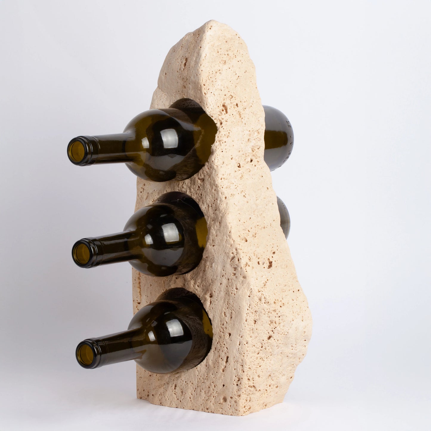 Unique Travertine Wine Bottle Holder / Stone Wine Bottle Holder / Stone Wine Holder / Marble Wine Bottle Holder / Wine Holder / Wine Rack